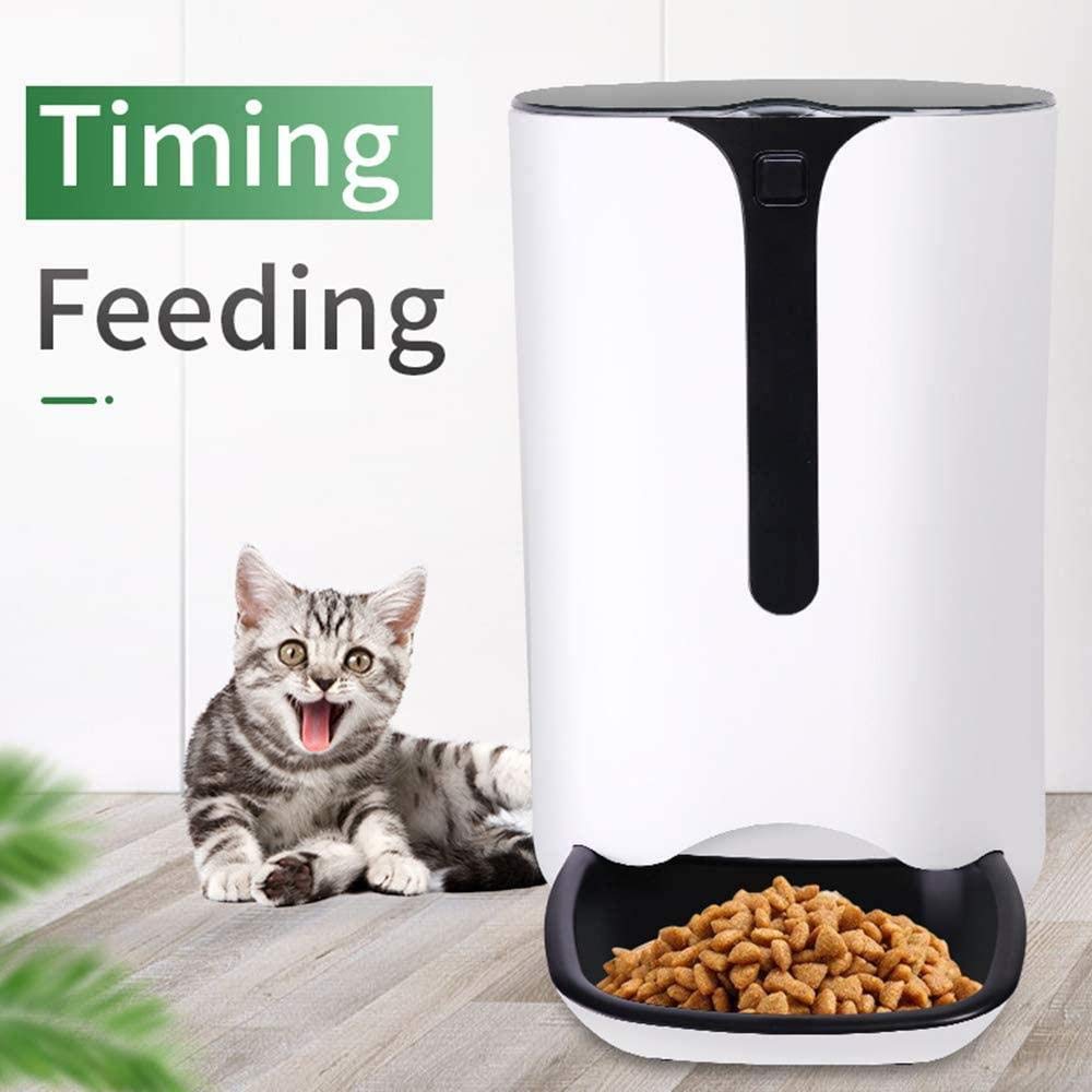 Alimentatore Automatico di Gatti Intelligente WiFi 6L Tempi di Grande capacità Quantificazione cronometrata Registrazione Lavabile Anti-Card Remote Control