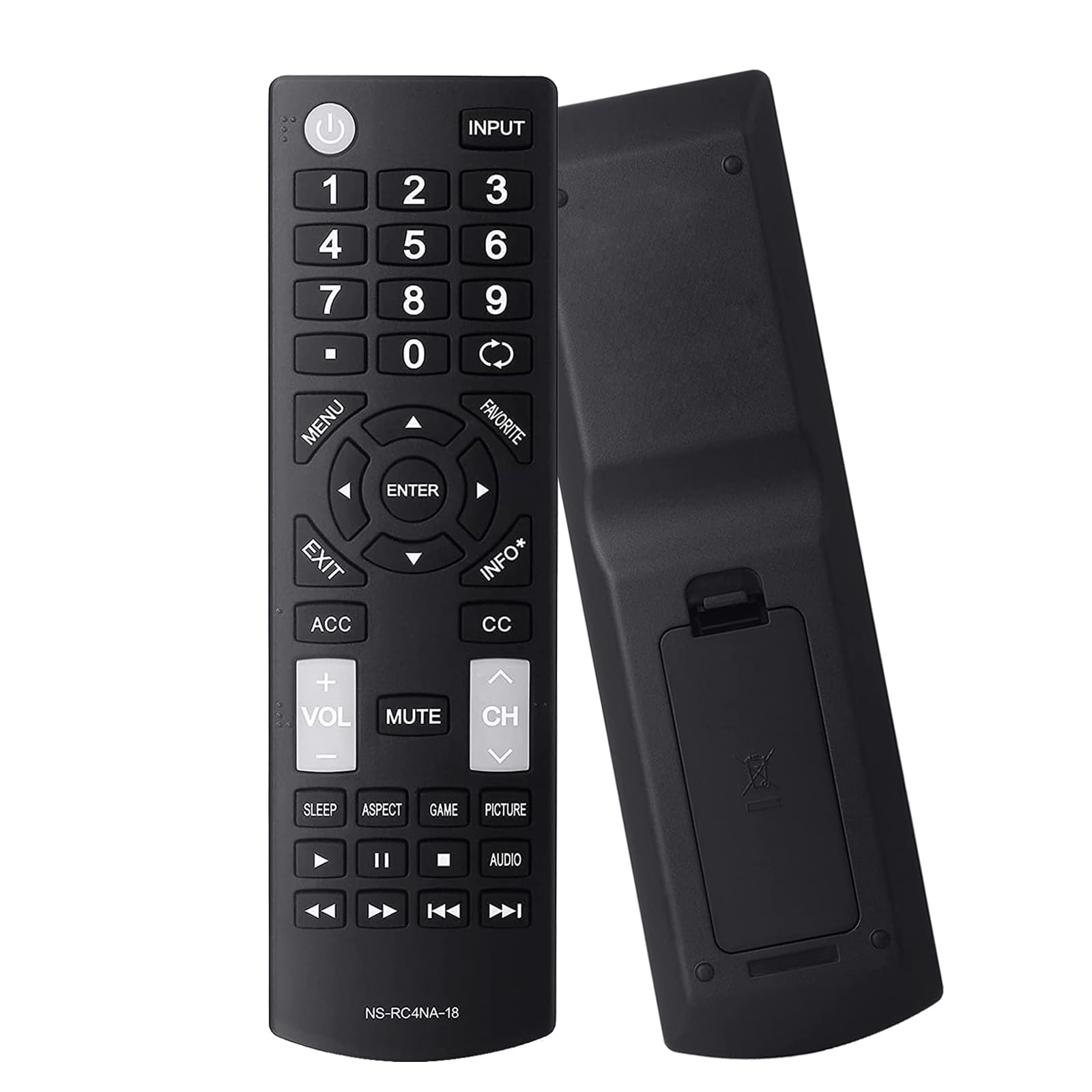Zamienny pilot do telewizora Insignia NS-RC4NA-18, uniwersalny pilot do wszystkich insignia LED LCD HDTV Smart TV, bez konieczności konfiguracji, trwałe przyciski, lekka konstrukcja