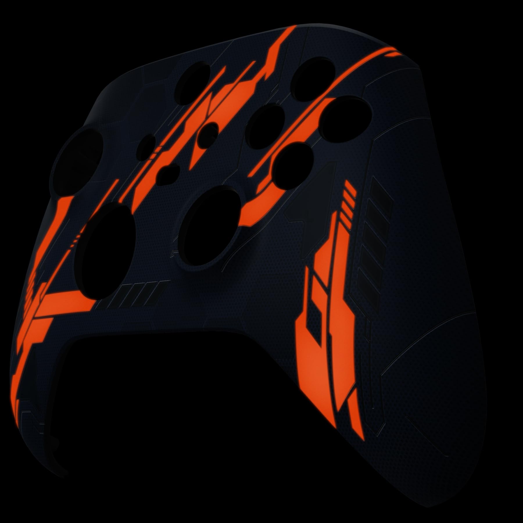eXtremeRate Custodia Cover per Xbox Series X S Controller,Shell Scocca Copertura Frontale Ricambio per Xbox Series X S Joystick Model 1914-Mecha Illumina nel Buio