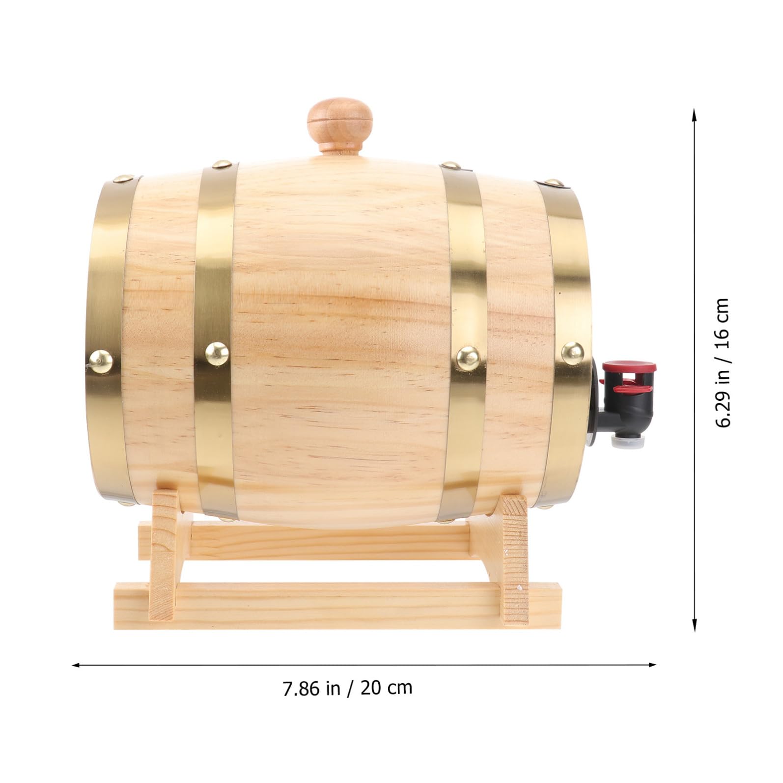Artibetter Fût de Bière en Bois 1 Pièce 1, 5 L Support, Bonde et Robinet Couleur Aléatoire