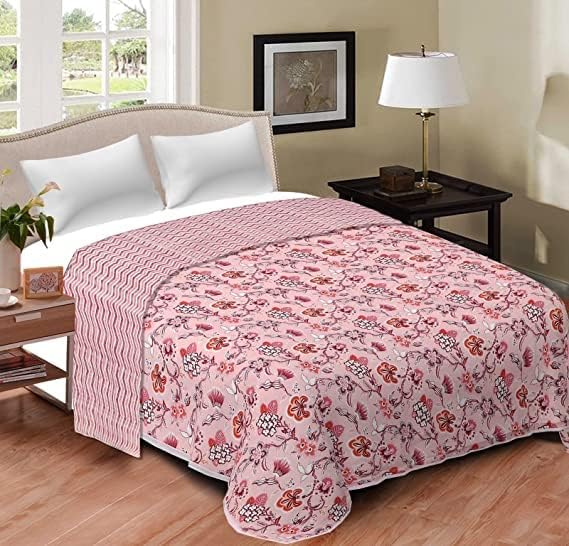 MITUL Pure Cotton Reversible AC Blanket Dohar for Home Single Bed Or Double bedAC Blanket Soft Light-Weight Bed Blanket100% Cotton Malmal Dohar (Single Bed, Design NO 2)-image-12