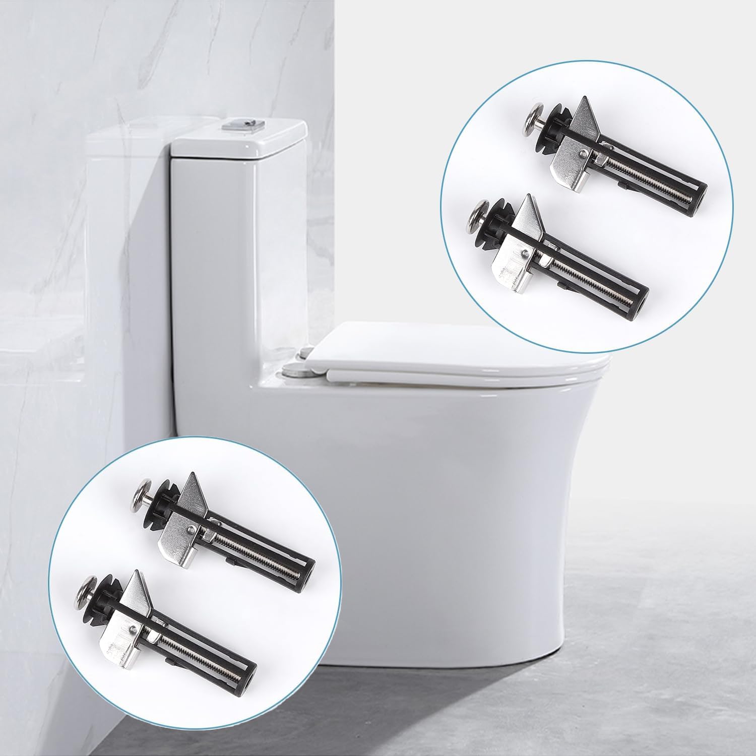 Toilet seat bolt kit 2 pcs, Hinge screws, Expansion screws and fixings, Stainless steel nut screws - Image 4