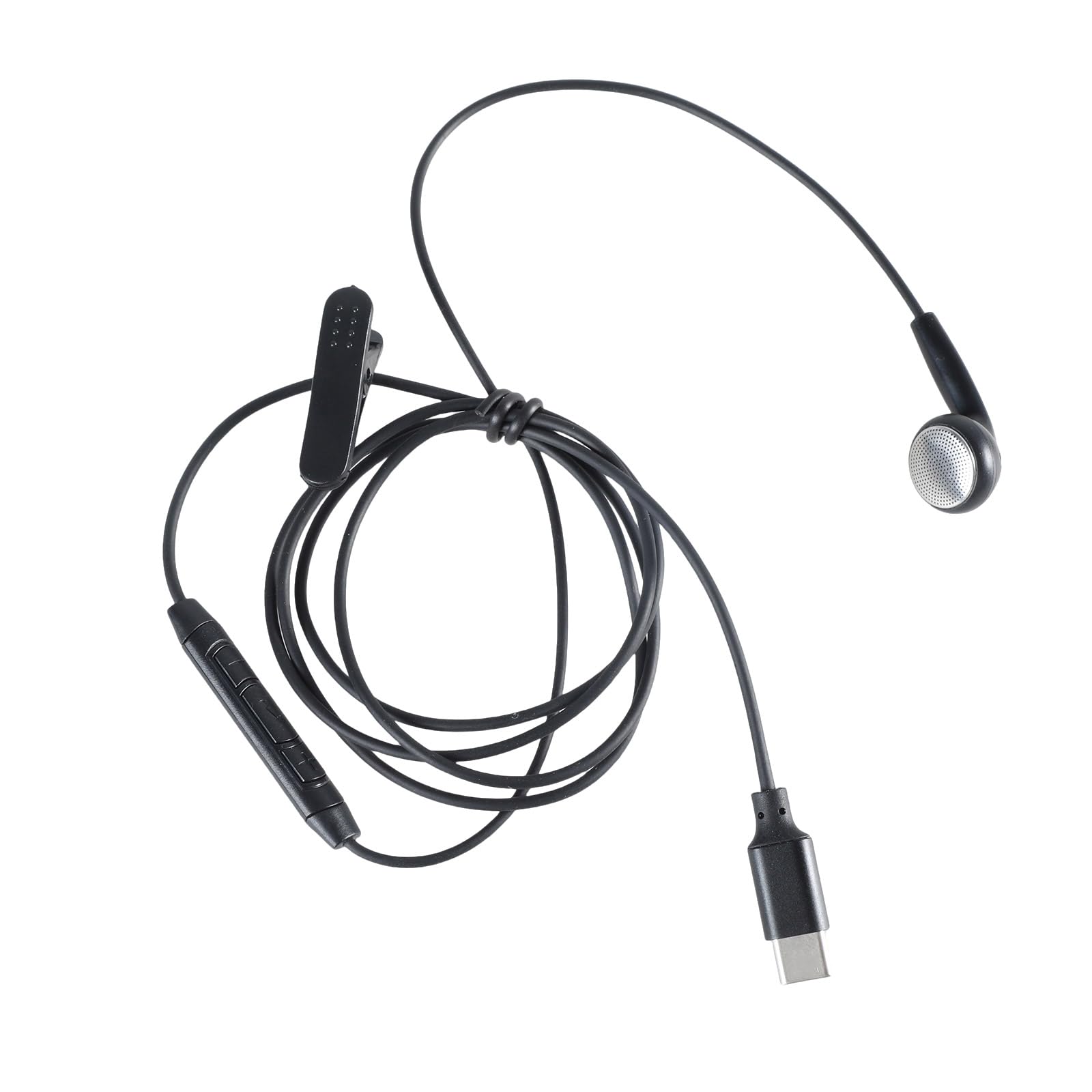 WLNEXT USB Type C Earbphone Single Side Earphone USB C Earbud Single Earbuds with Microphone Coils Reinforced Cord Type C