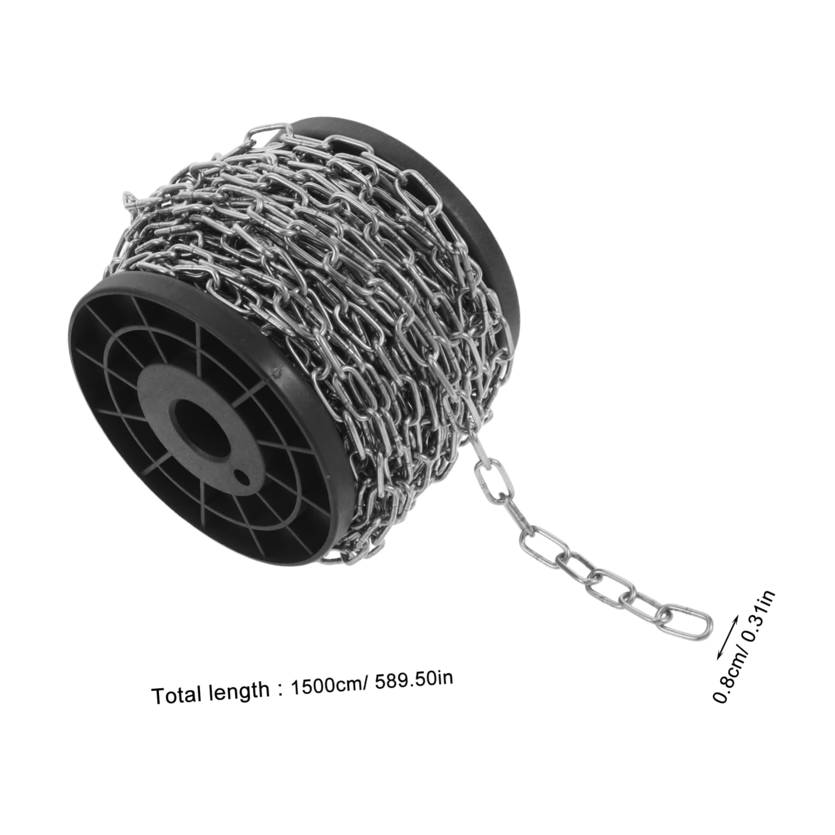 Cadena Colgante de Acero Inoxidable 1 Rollo Plata de 0,08 Pulgadas
