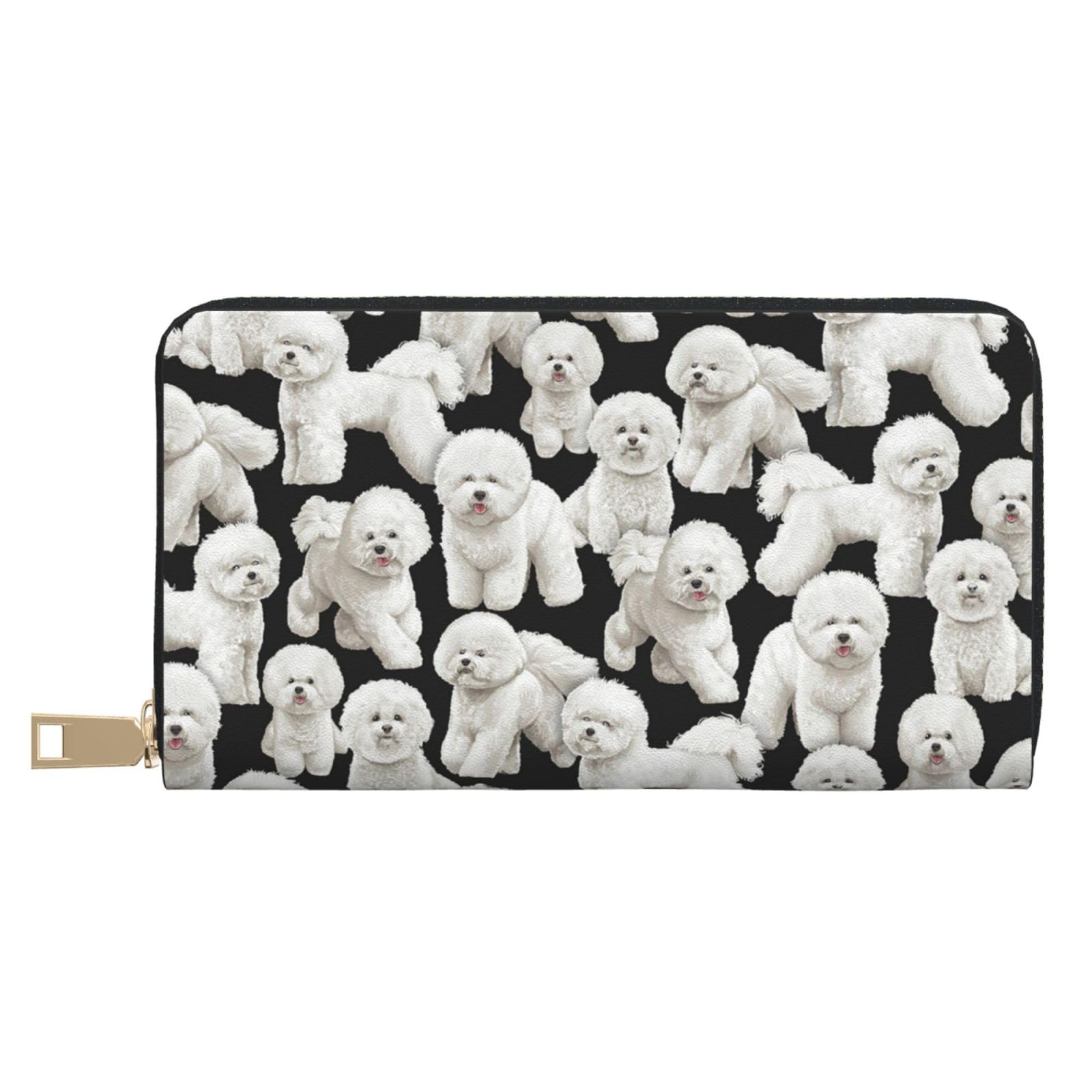 Amazon.co.jp: 財布 ビション・フリーゼ 犬柄 アニメ 長財布 レザー な 