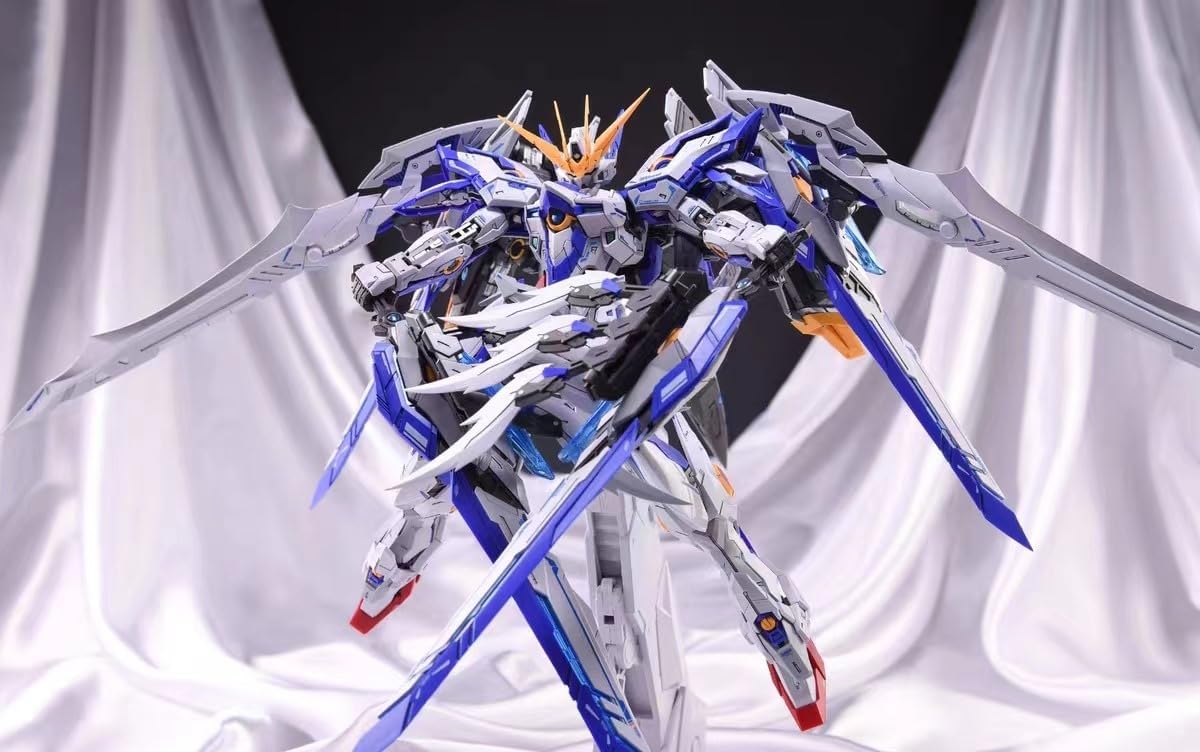 Funtasy Planet Action Figures 1/100 Scale Model Kits for Adults Blue Flame 1/100 with Alloy Skeleton Frame & Special Bonus Mecha Model Kit Articulated Figures Assembled Mode