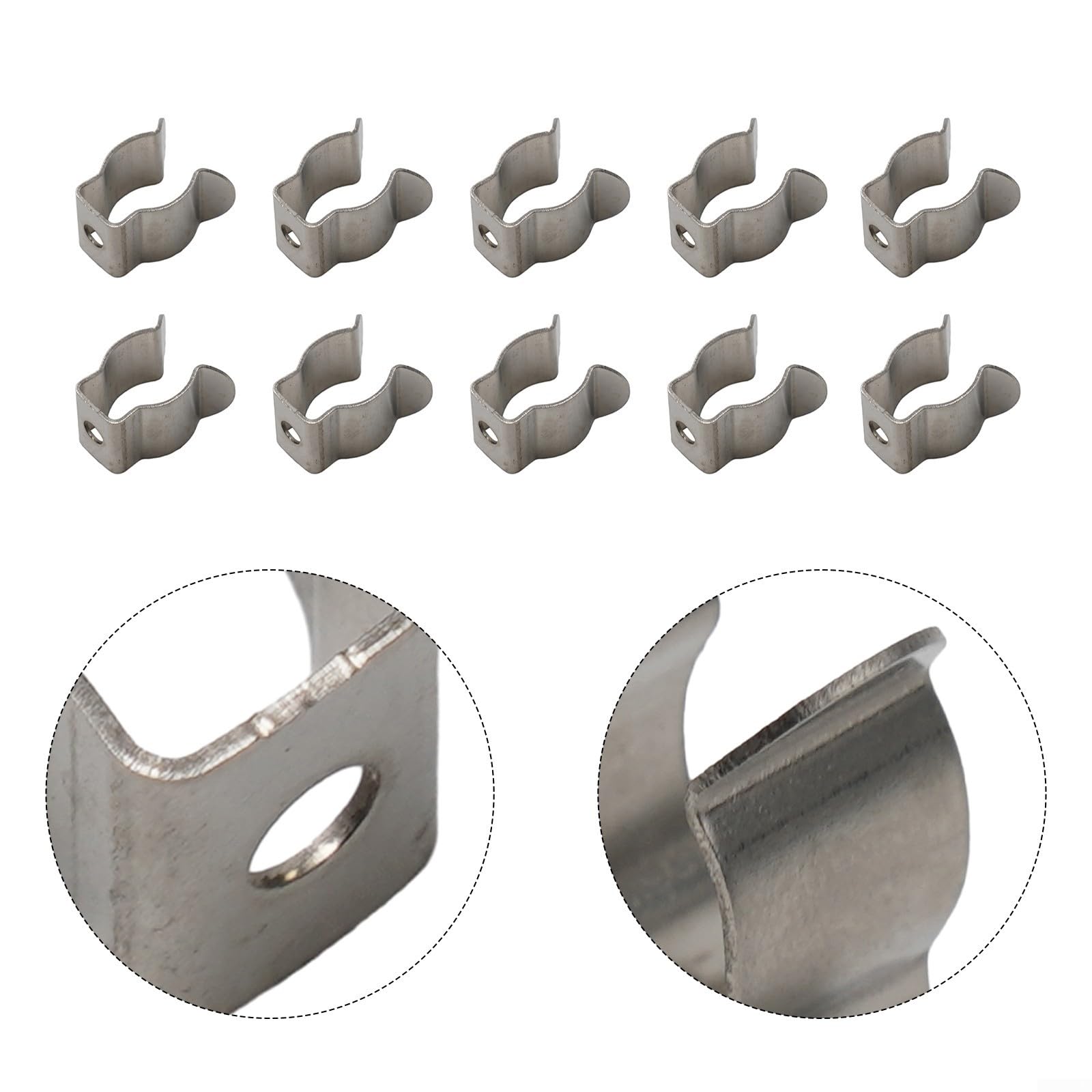 Confezione da 10 clip a molla in acciaio inox (10 mm)