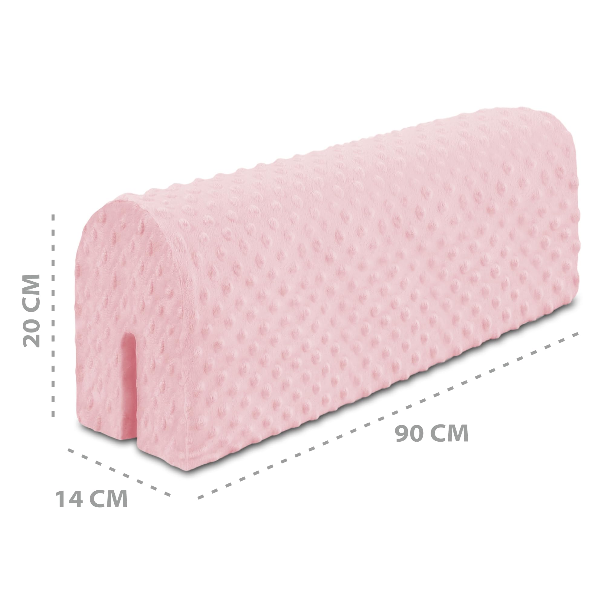 Totsy Baby Paracolpi lettino neonato antisoffoco 90 cm - Protezione schiuma per lettino fasciatoio e culla per i bordi del letto o della culla per bambini da 1 a 3 anni Rosa