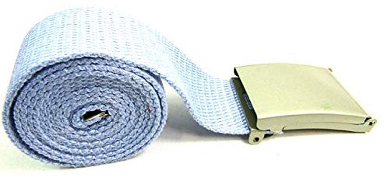 Unisex Plain Webbing Canvas Belt 52" (Light Blue)