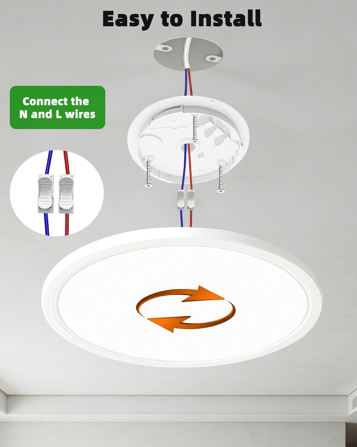 Bowfar Plafonnier LED Classe d'efficacité A, 14W 3000LM Plafonnier avec télécommande, intensité variable 3000K-6500K, Étanche IP54 Ultra-fin Lampe pour Salon Salle de Chambre Cuisine Balcon Ø40x2,5cm