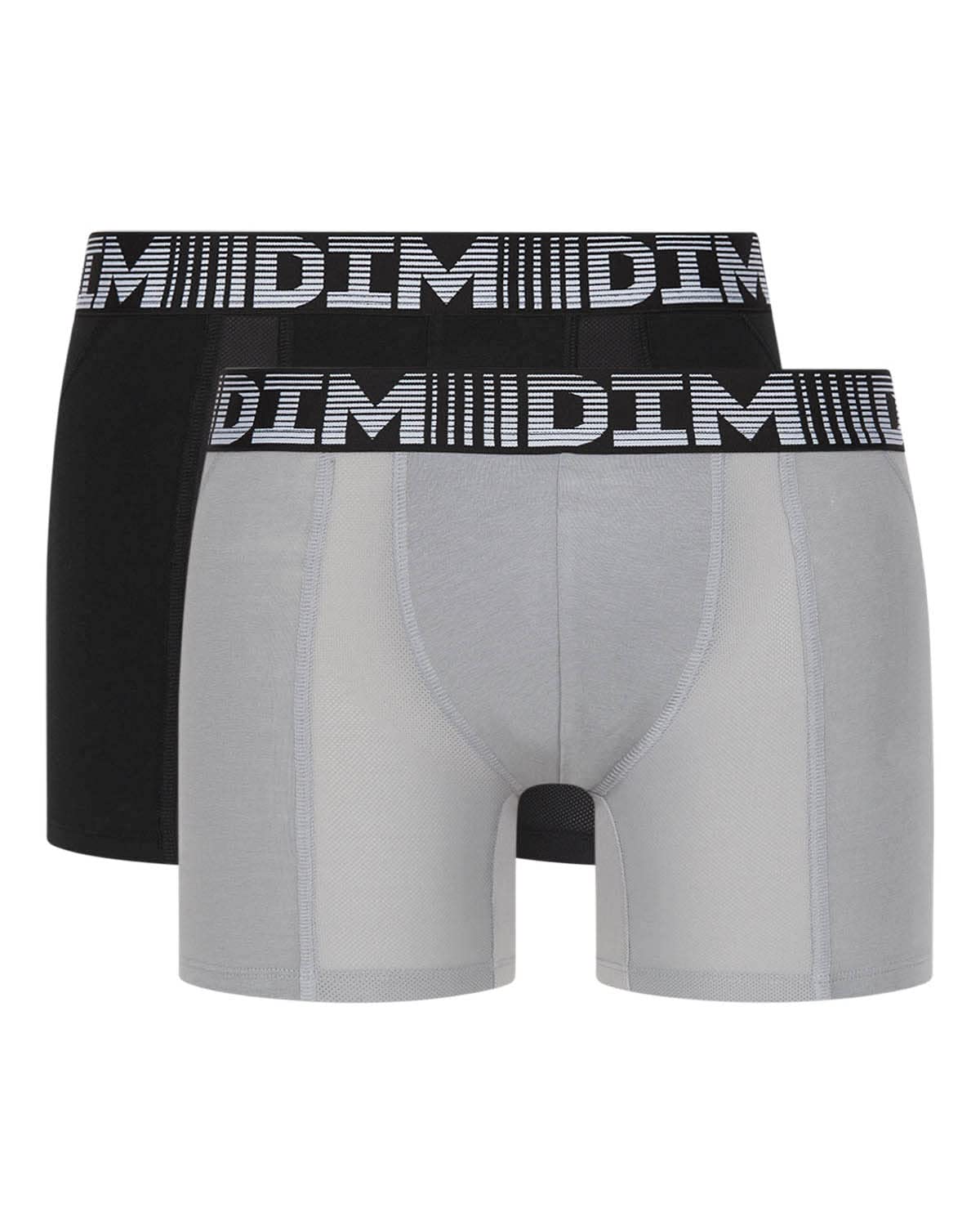 Dim Pack Of 2 3D Flex Air Long Hipsters Men's Black + Grey Medium