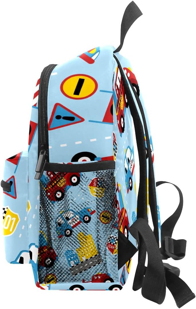 Kids School Bag Girls Boys Preschool Toddler Backpack for Boy Girl Lightweight Shoulder Book Bag for Kids Perfect Back Pack for Toddler to Kindergarten Firefighter Police Car Blue - Image 5