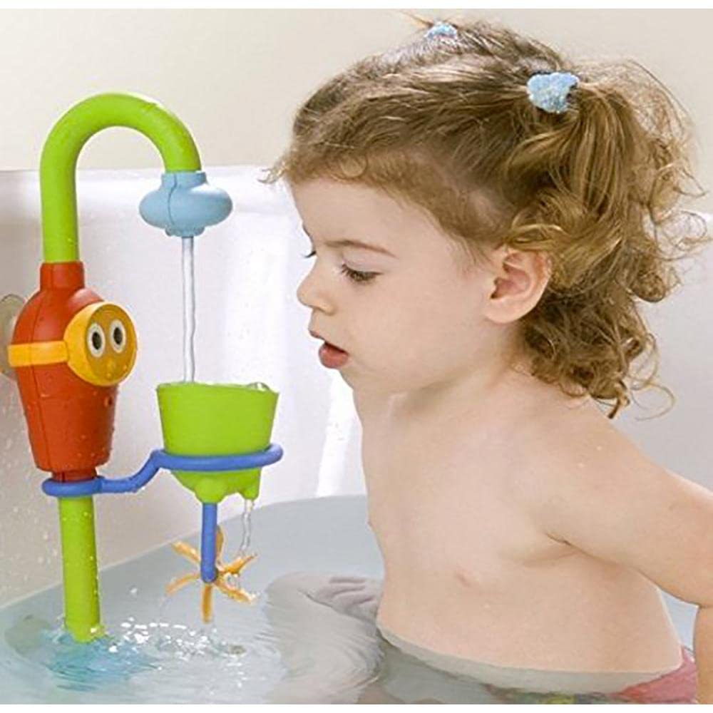 Juguete de baño para niños pequeños y bebés (de 1 a 3 años): Flow N Fill - 3 tazas de juego apilables - Juguete interactivo de manguera y vasos con múltiples aspectos de juego - Haz que la 6