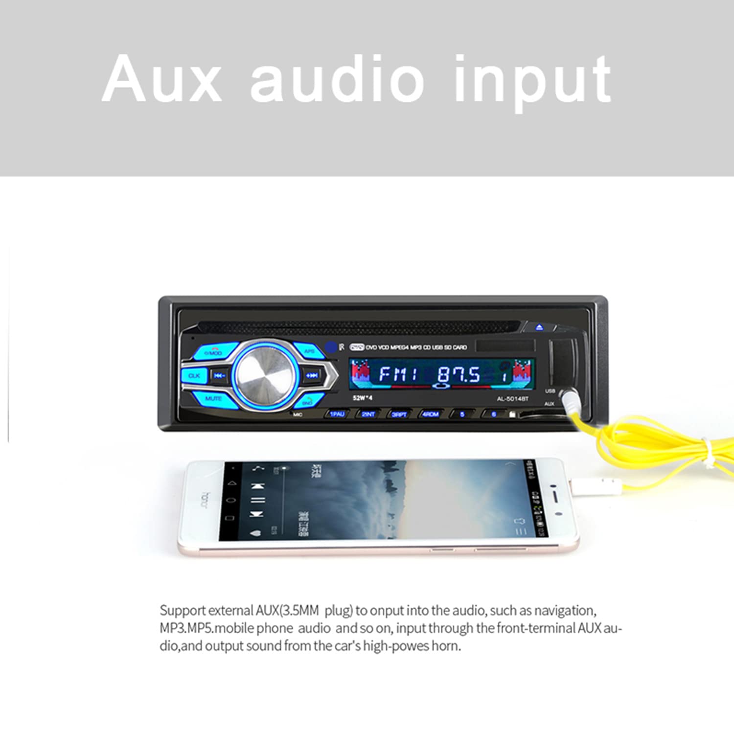 Autoradio Lettore MP3 1 DIN 12V Autoradio con Bluetooth Dvd CD Auto Vivavoce Autoradio BT Audio Radio con Telecomando Senza Fili