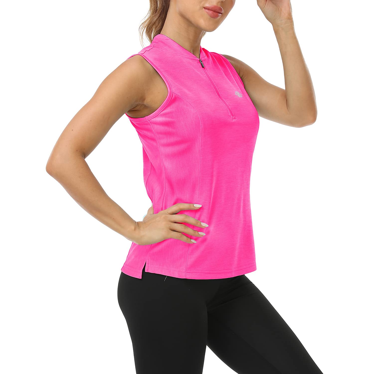 MoFiz Top Femme sans Manches Débardeur Sport T Shirt Respirant avec Fermeture éclair