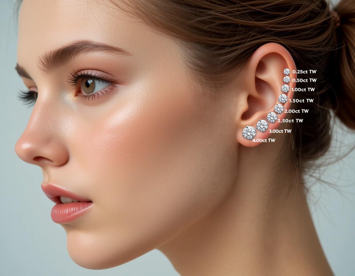 Pompeii 1 1/2ct Lab Grown Diamond Studs 14k Yellow Gold Earrings (F,VS) - Image 4