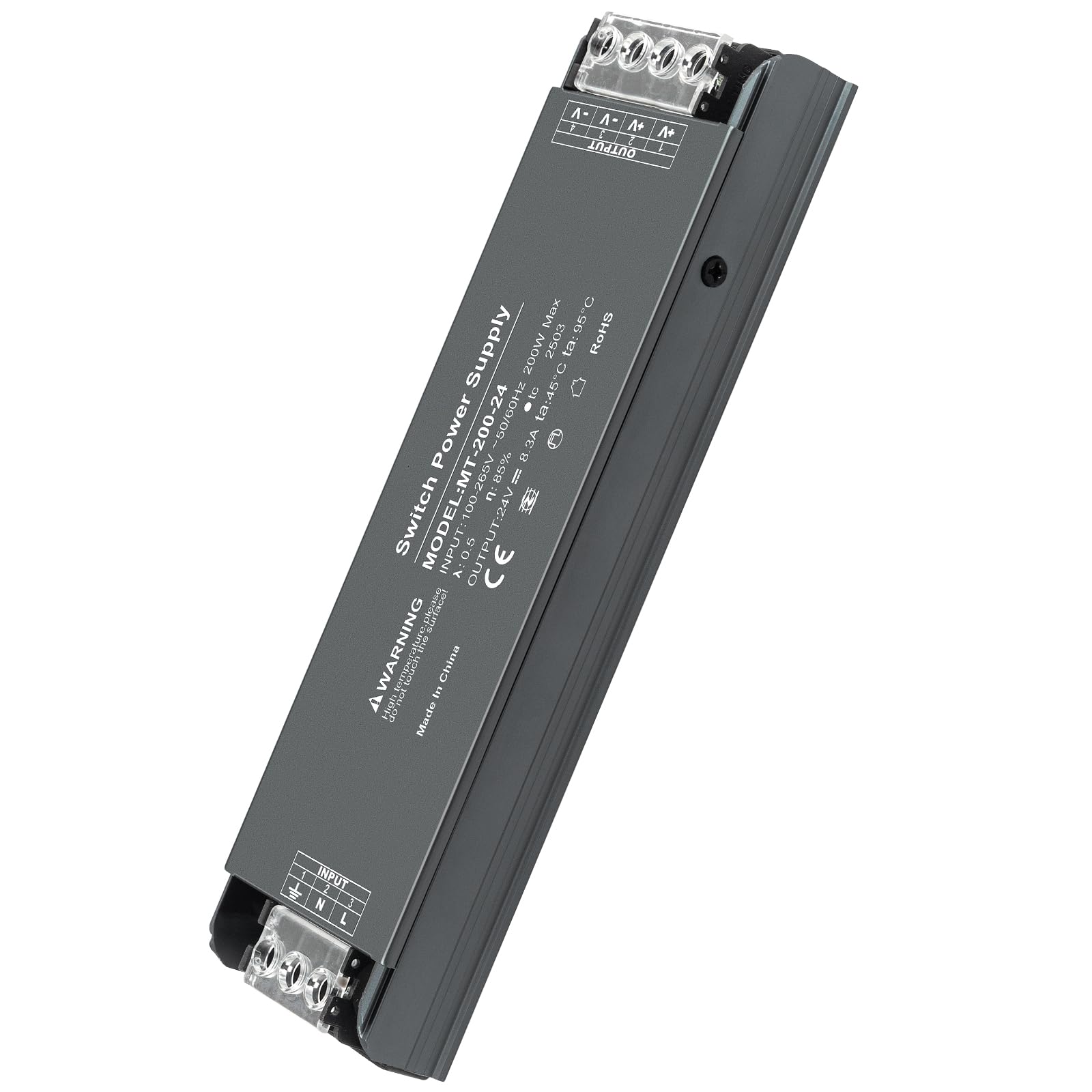 Karyoosi 24V 200W LED Driver, LED Power Supply 8.3A, Transformer AC 120V to DC 24V, for Home Lighting, LED Lamps