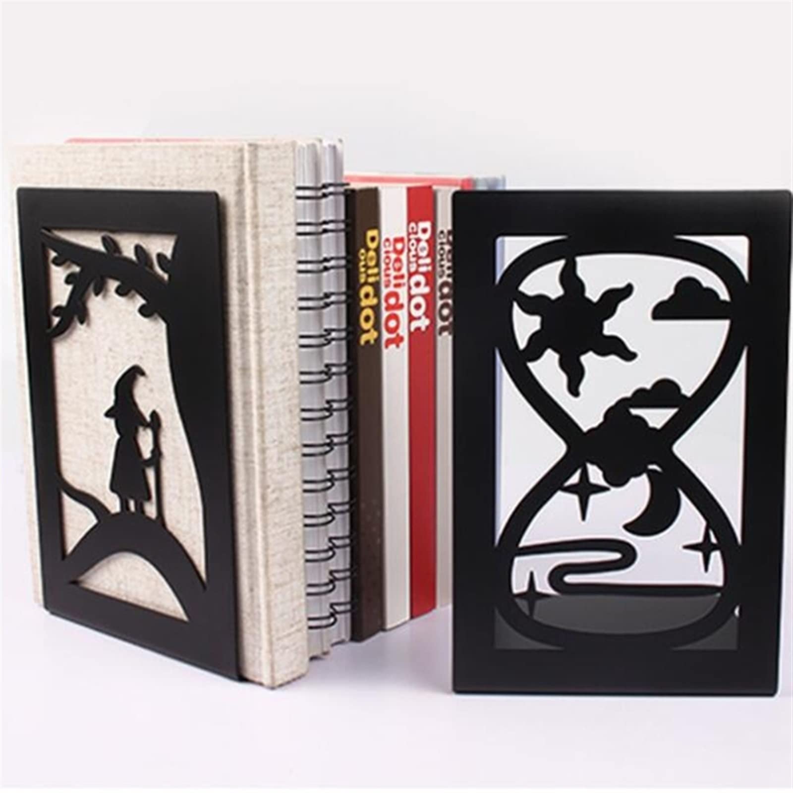 Fermalibri in Metallo per ordinare i File, fermalibri in Metallo per Design Creativo, fermalibri in Metallo per organizzare Libri, Organizer da scrivania per Regali di co