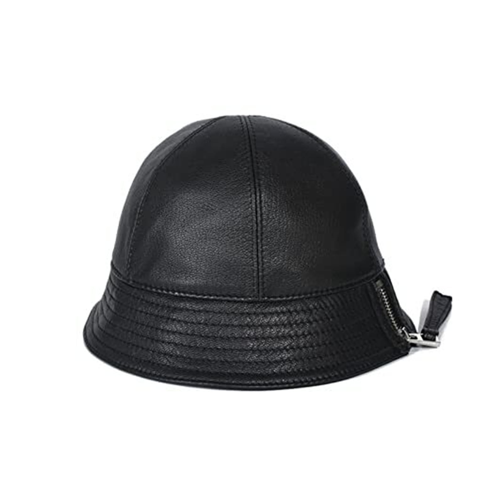 Women’s Real Leather Cap Hat - Sun Caps Bucket Hats for All Seasons (Brown, Large)