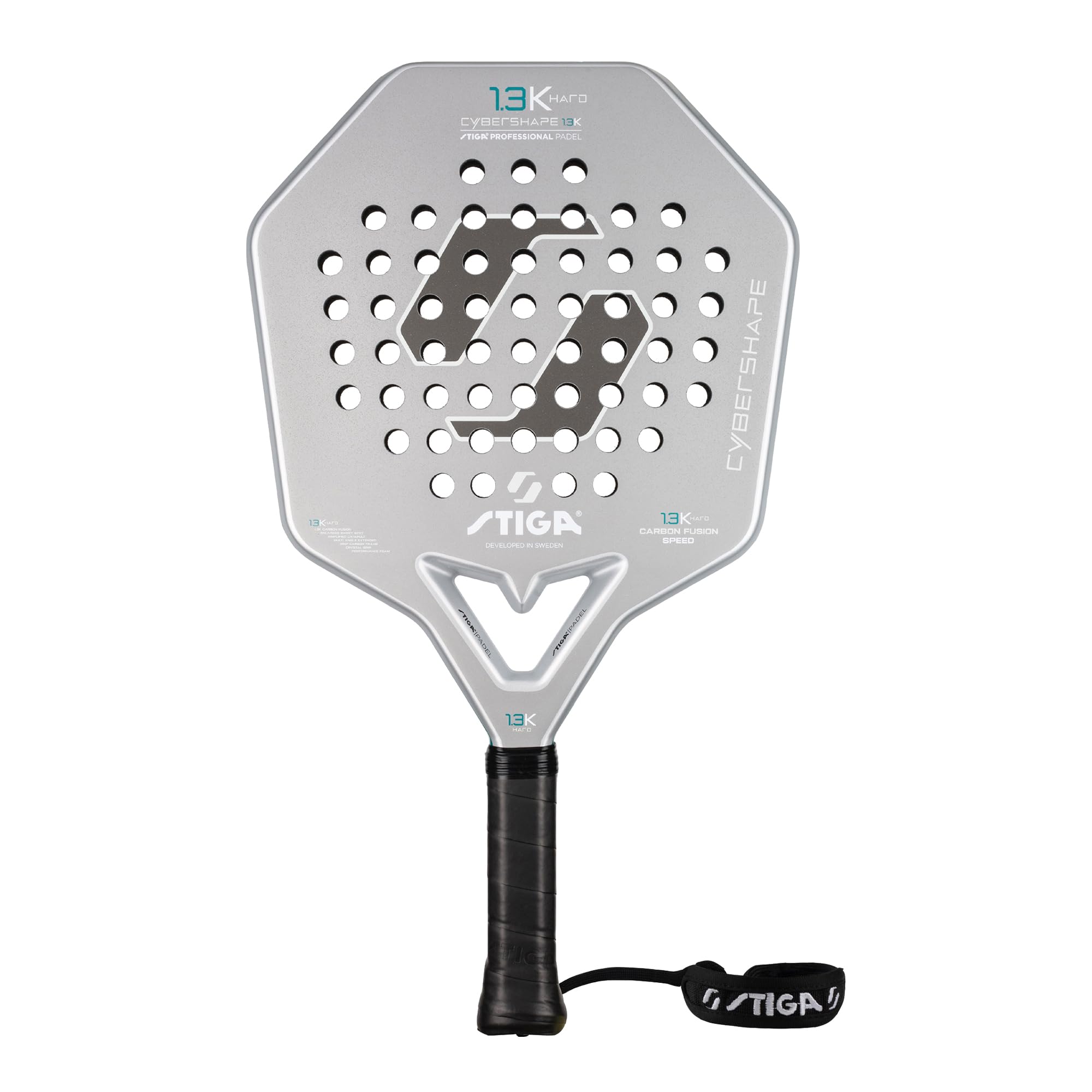 Amazon.com: STIGA 1.3K Hard Cybershape Padel Racket, Carbon Fiber