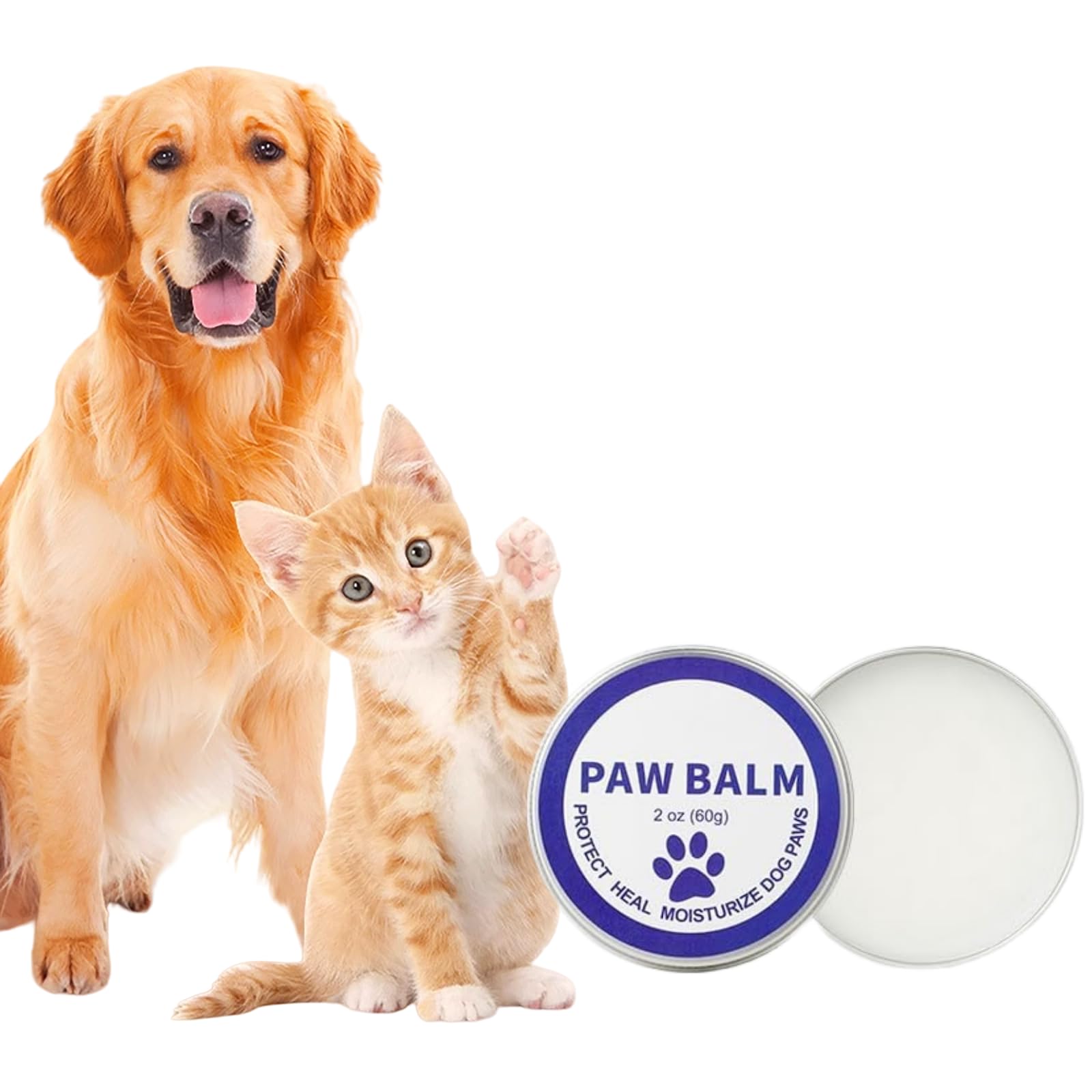 Mumoo Bear 2 oz (60g) Natural Dog Paw Balm - Organic Lickable Moisturizing Cream for Paws, Snout & Elbows | Heals Dry, Cracked Skin | Vitamin E & Food-Grade Ingredients | 2.12 oz