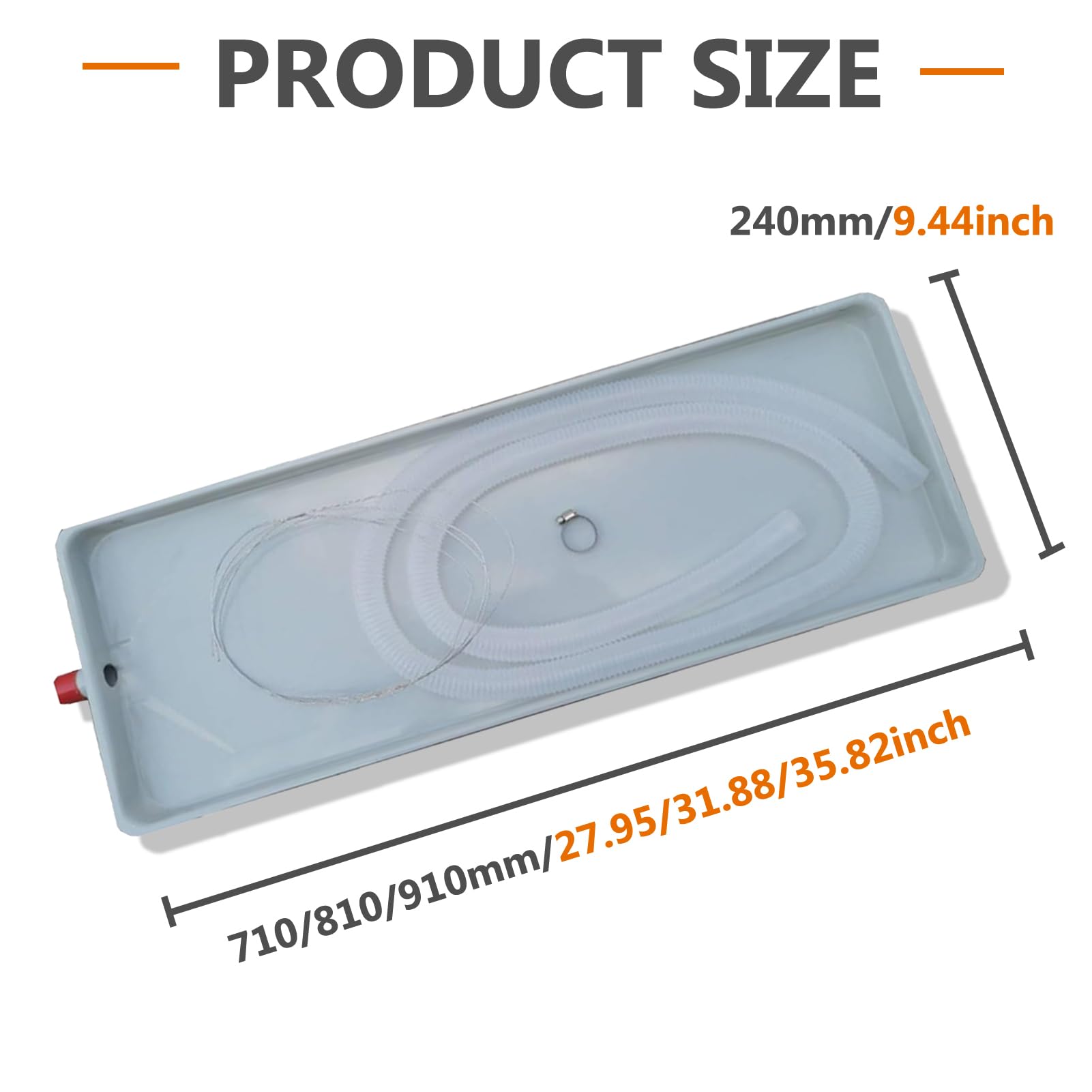 910 * 240mm, Vaschetta di Raccolta della Condensa Vassoio Raccogligocce, Vaschetta Raccogligocce Universale per Condizionatore d'Aria con Tubo di Scarico