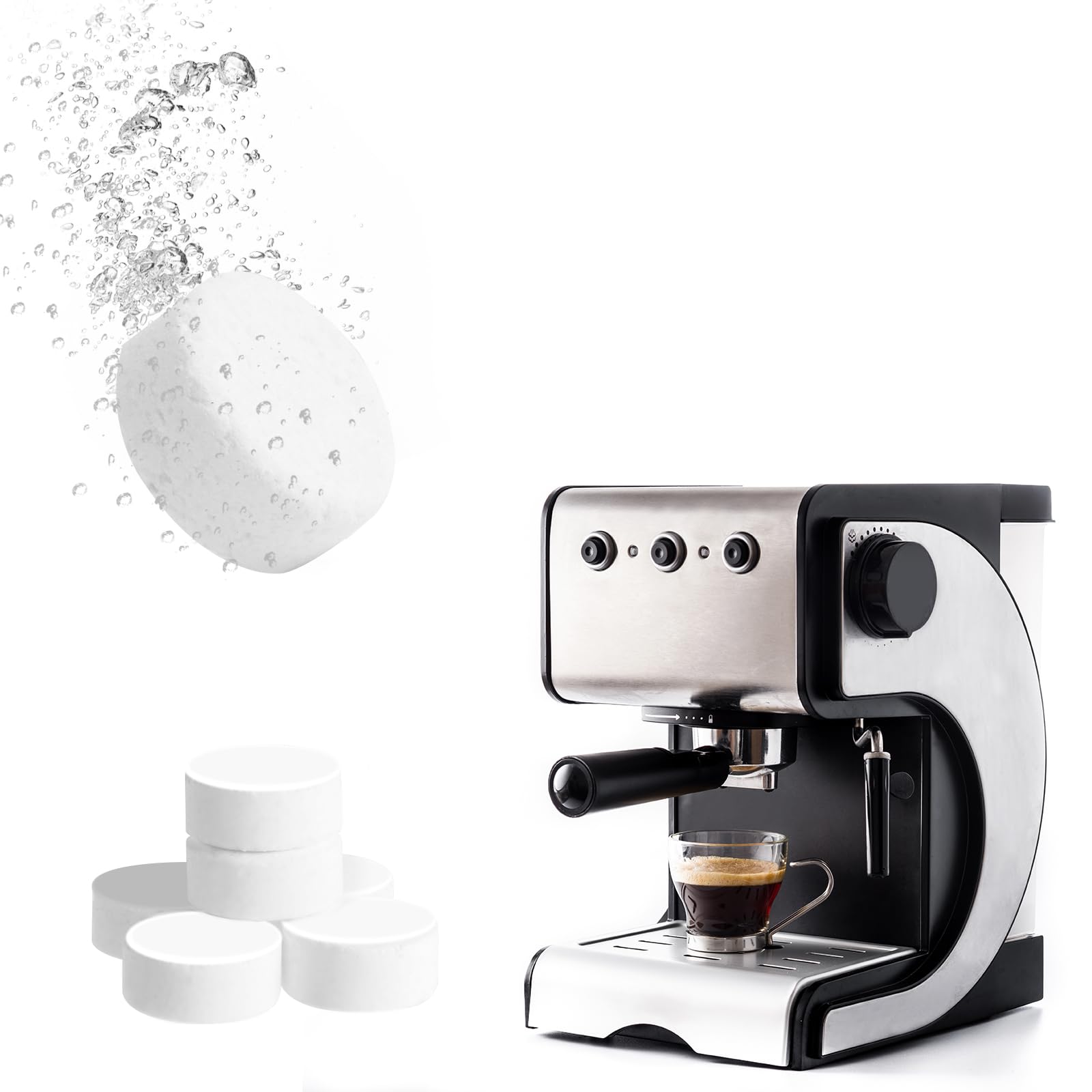 HOTUT Coffee Machine Cleaner Tablets, 50 x 2g Tablets, Coffee Machine Cleaning Tablets Used Every 250 Cups, Machine Cleaning Tablets Compatible with All Coffee Makers, Used with Descaling