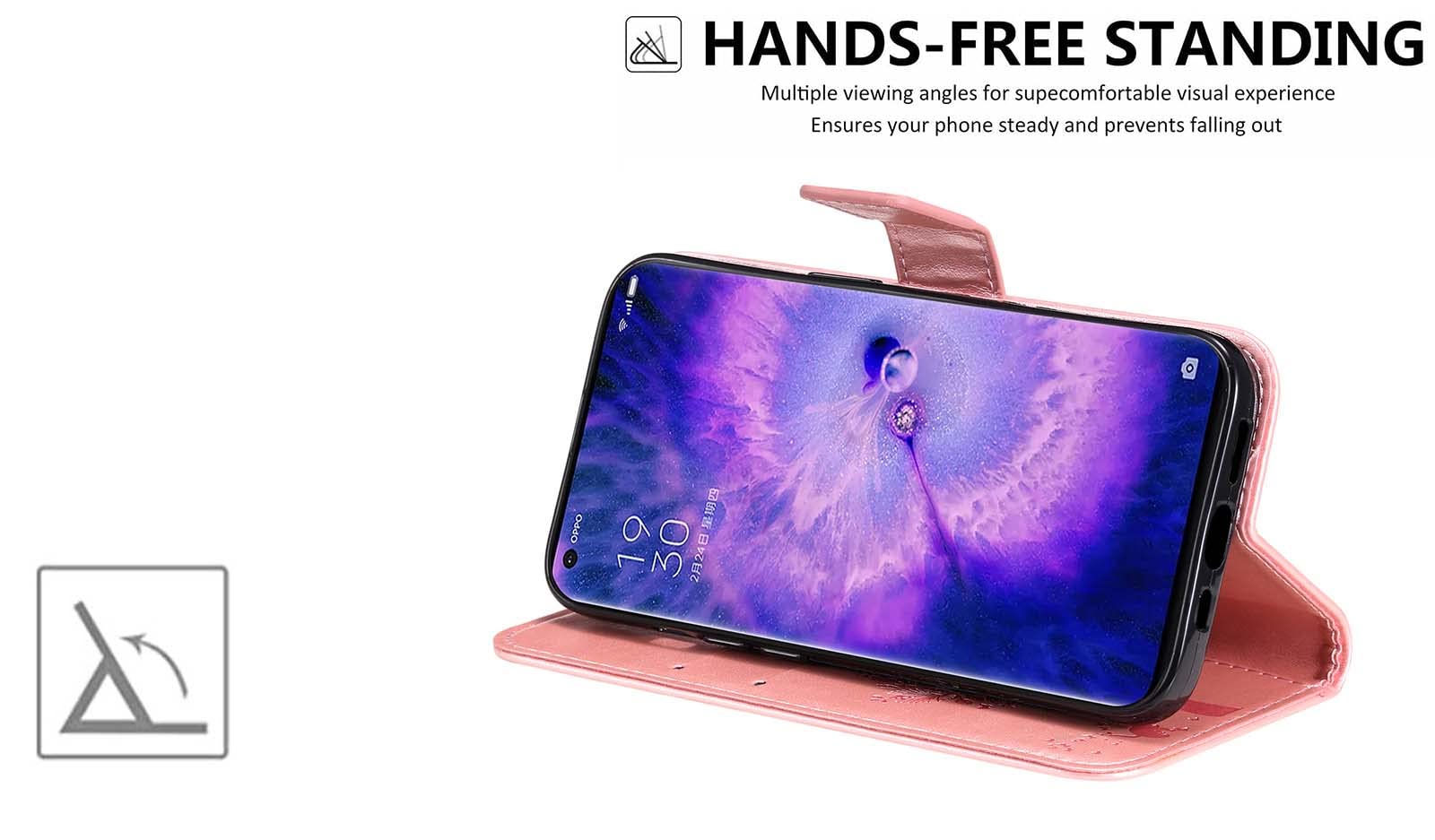 Custodia Portafoglio In Pelle Per Xiaomi Redmi 12C / 11A – Con 3 Slot E Supporto – Chiusura Magnetica – Oro Rosa