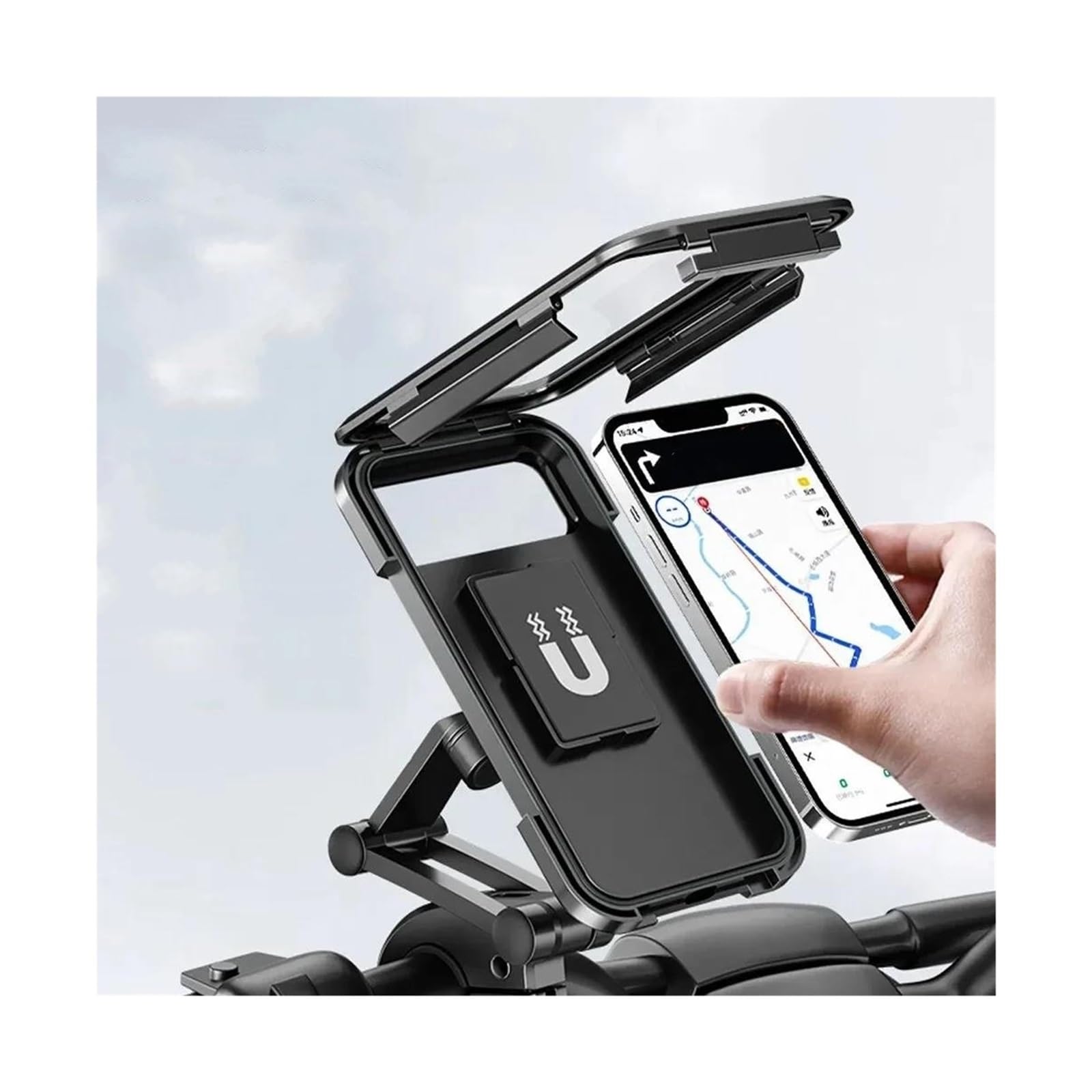 Supporto Smartphone Impermeabile Moto Bici Universale GPS Bicicletta 360° Girevole Regolabile