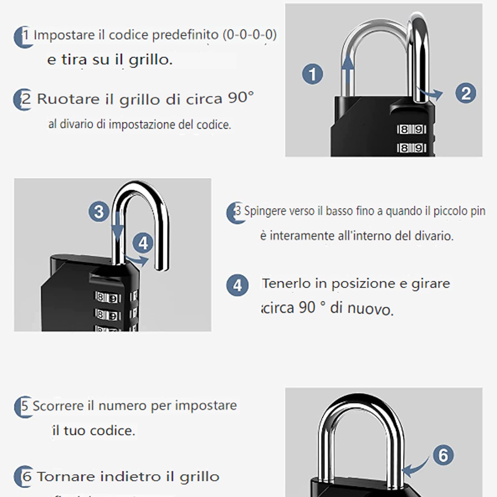 Jekosa® JKC50 Lucchetto a Combinazione 4 Cifre Antiscasso - Serratura
