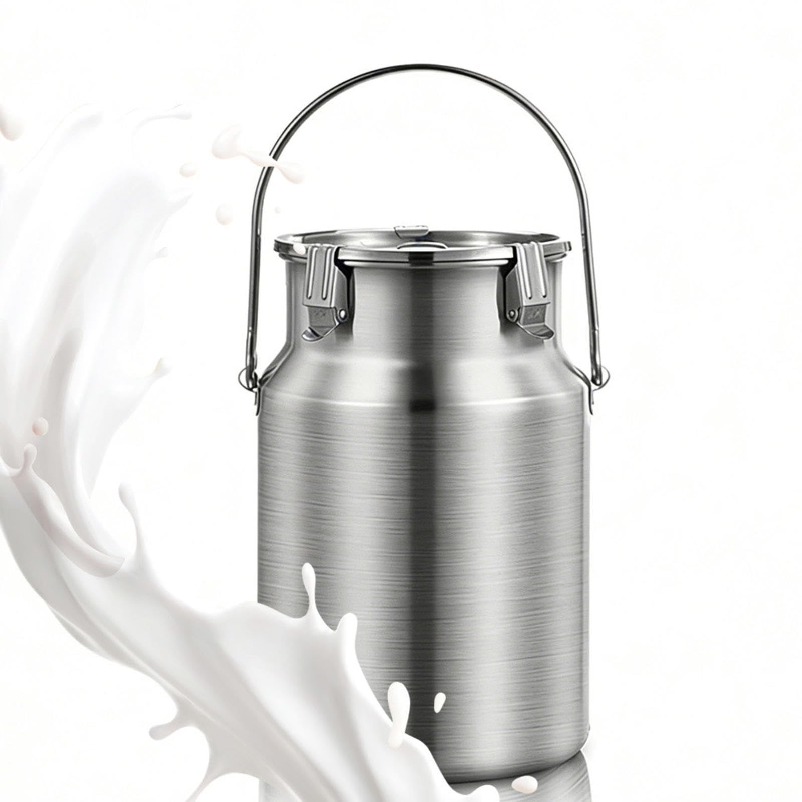 Lechera Acero Inoxidable 3/5/10/15 Litros 201,bidón de leche sellado con Tapa/asa Grande bidones for Transporte/Cubo for Vino Resistente Jarra Barril Aceite,Nofaucet-15L