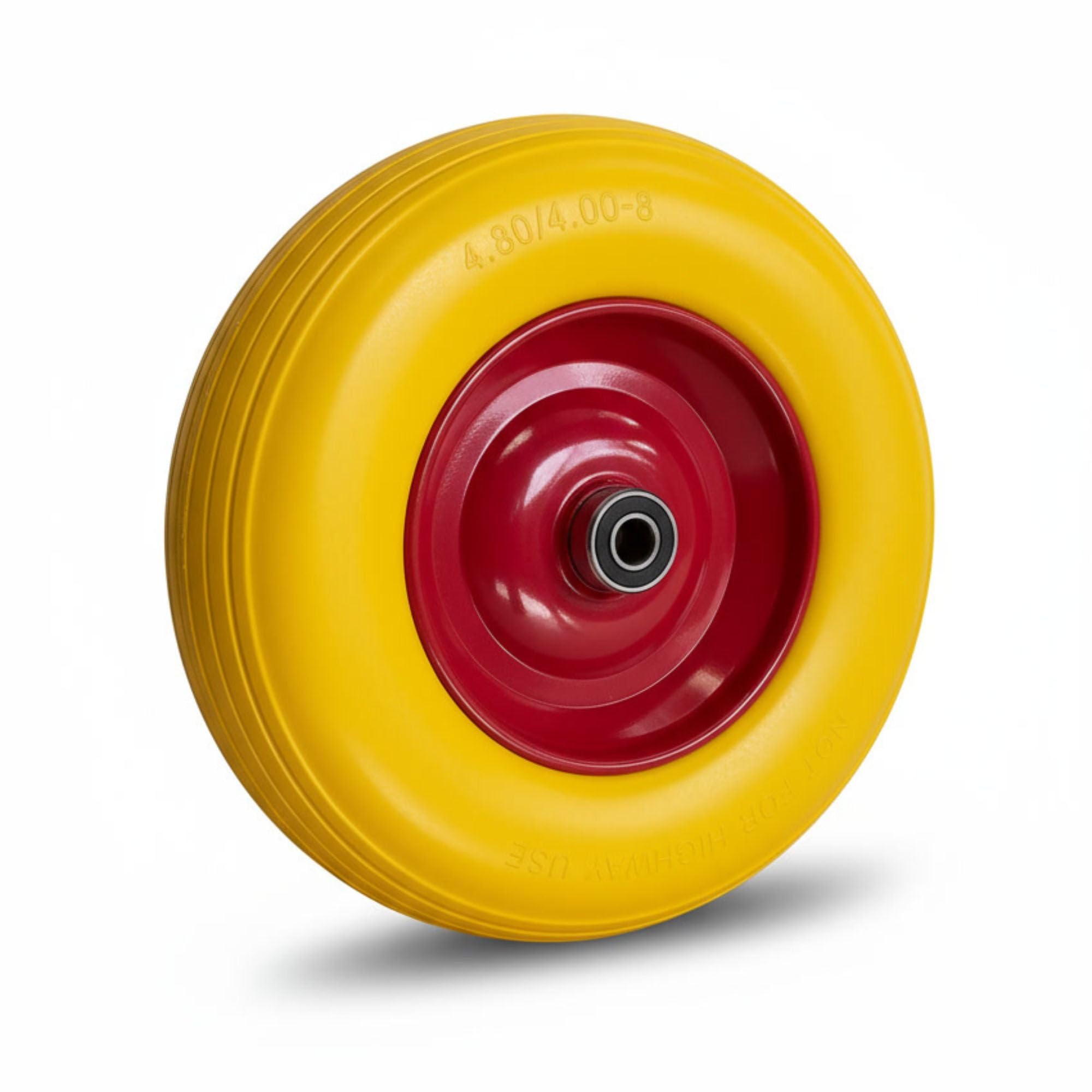 2X PU Schubkarrenrad 4.00-8 pannensicher – Vollgummi-PU Reifen mit Stahlfelge, 180 kg Tragkraft – Ersatzrad Komplettrad für Schubkarre & Handwagen