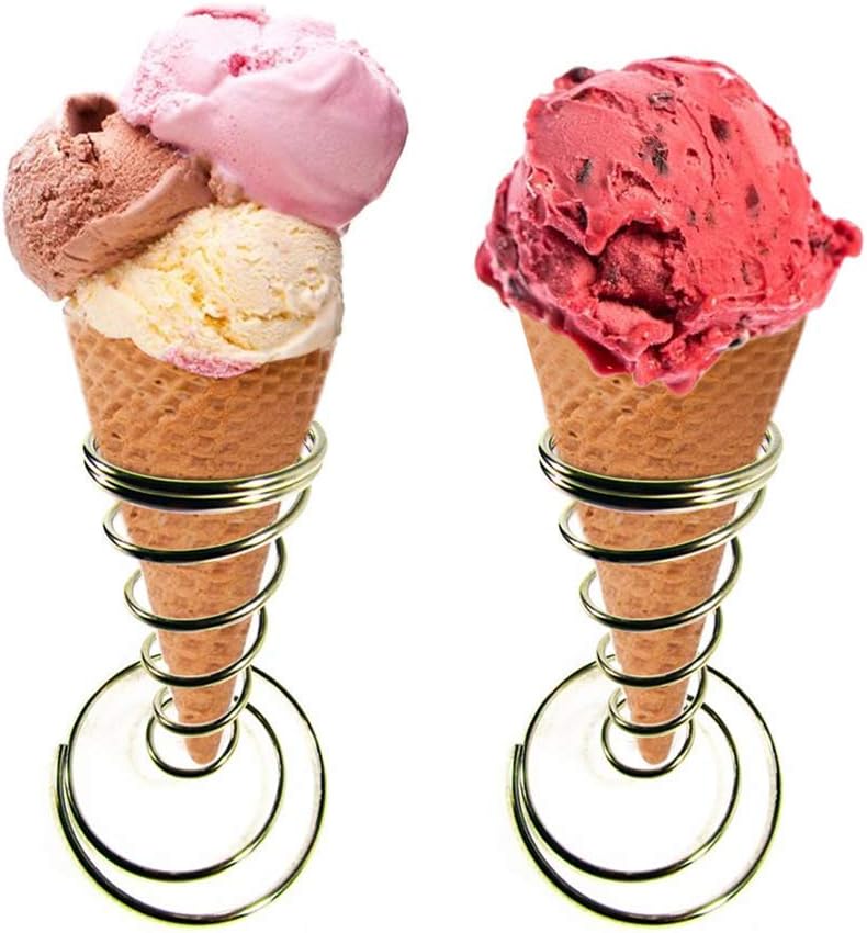 Stainless steel Pizza Cone Holder Stand Ice Cream Cone Holder (2 pcs)