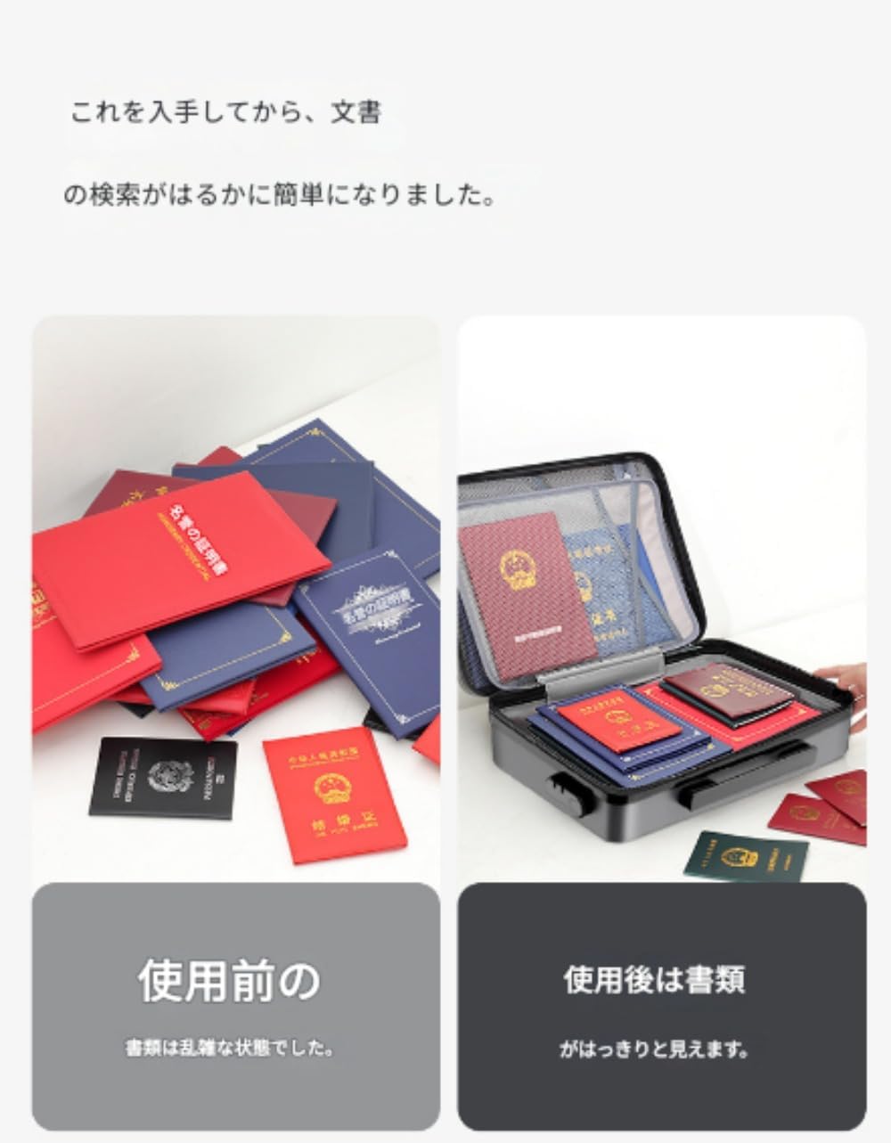 収納バッグ 二重層 パスワードロック 40*30*12CM貴重書類 金庫 パスポートフォルダー 現金収納ボックス 防水 家庭用 大容