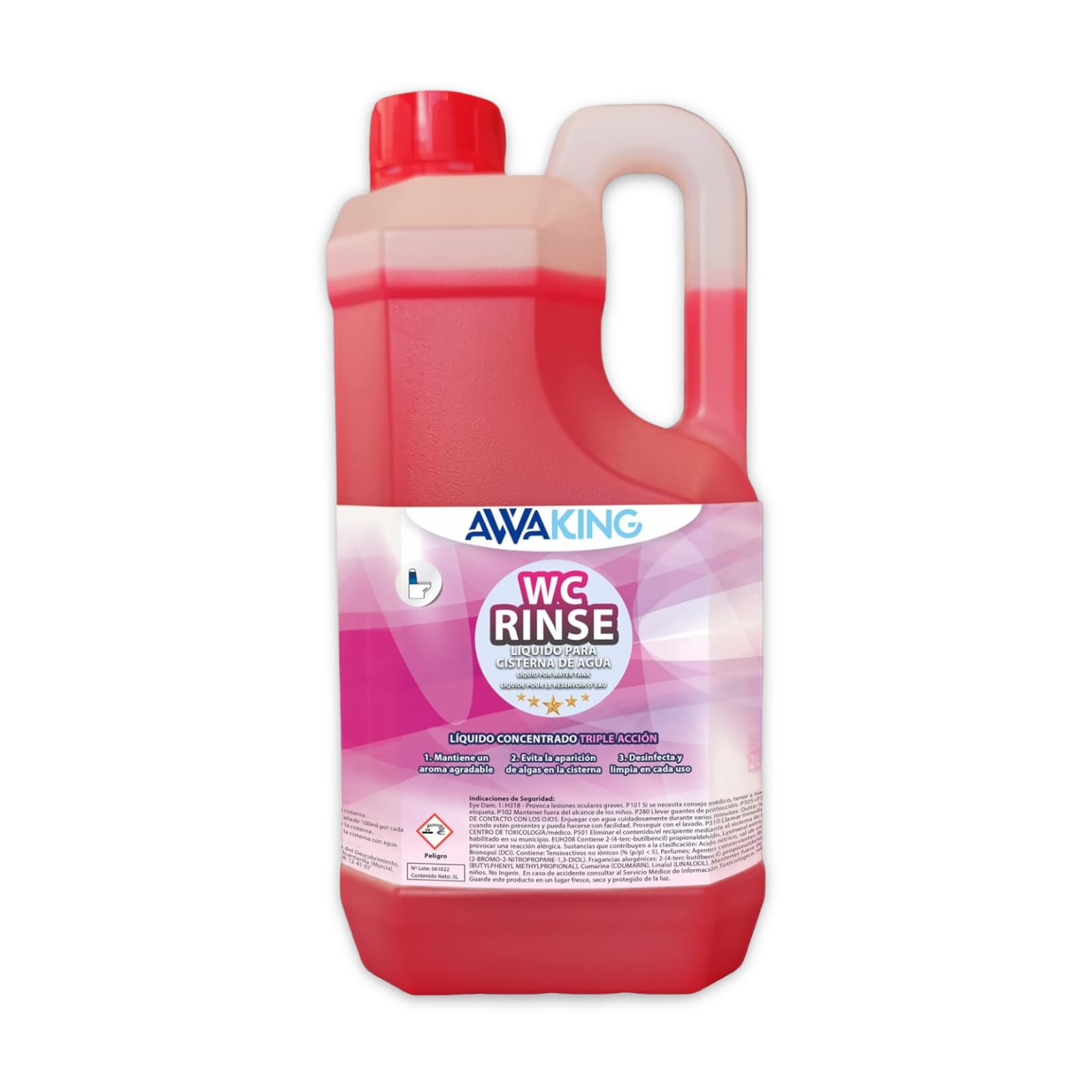 AWAKING Liquido WC Quimico Rinse 2L | Líquido wc quimico caravana para cisterna | Limpia y perfuma la taza del wc portatil | Aroma fresco y aplicación sencilla