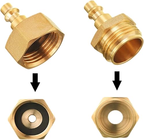Miniatura 4 de Adaptador de soplado de latón sin plomo para sistemas de rociadores, compresor de aire, conexión rápida, enchufe de conexión rápida de 1/4 pulgadas