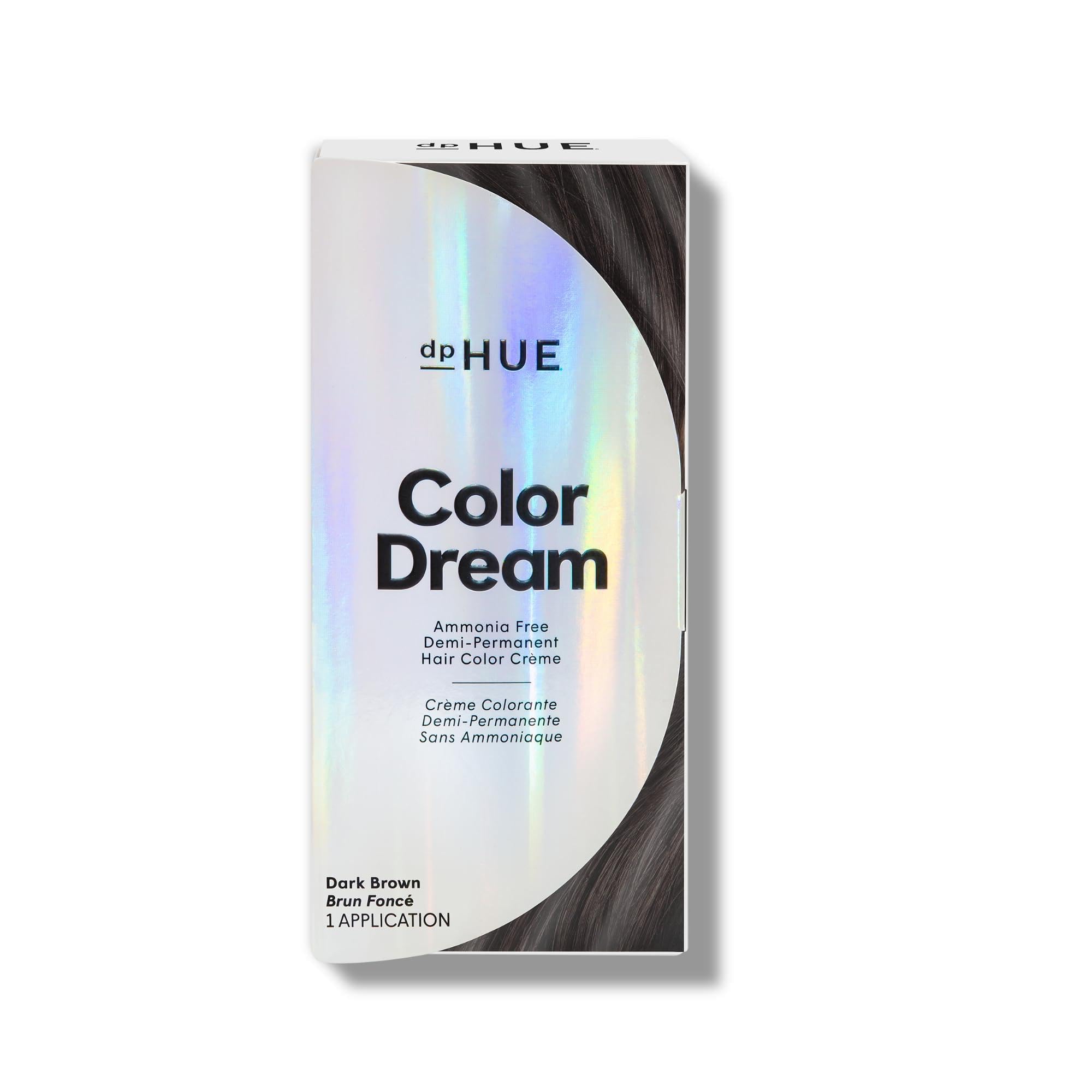 dpHUE Color Dream, Dark Brown - Ammonia-Free, Demi-Permanent Hair Color - Lasts 16 Washes - Boosts Shine - Cruelty Free, Paraben Free, Sulfate Free, Leaping Bunny Certified - 4 oz
