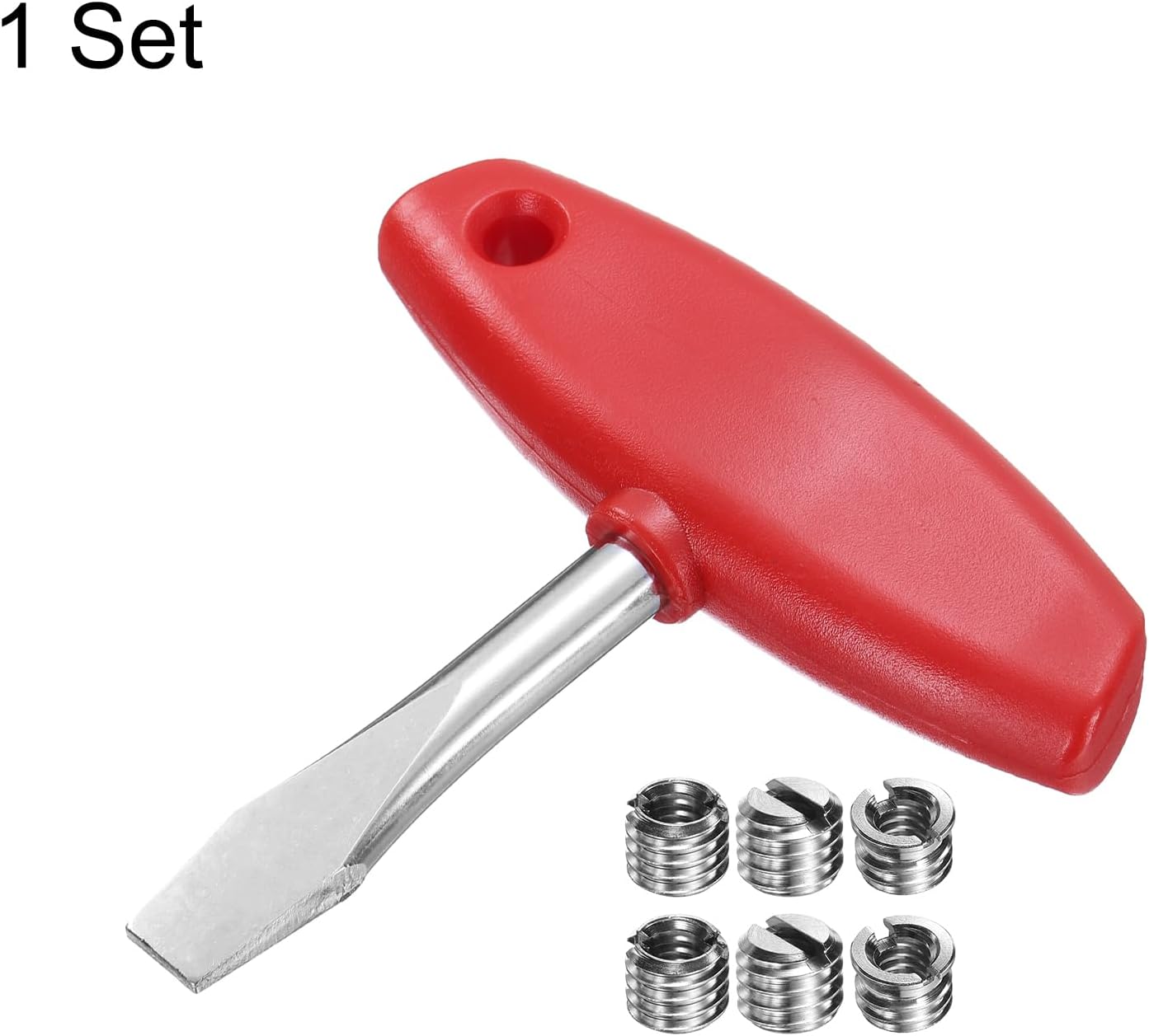 HARFINGTON T Handle Flat Head Screwdriver 10mm T Handle Slotted Screwdriver with 9pcs 1/4 to 3/8 Inch Interchangeable Camera Screws for Quick Release Plate Camera Tripod Monopod