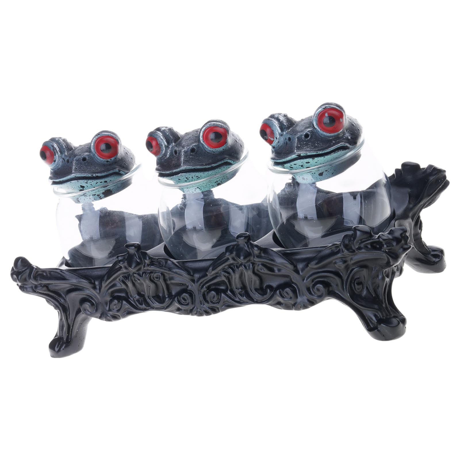 Msioytog Capricious Resin Frogs Pharmacist Condiments Jar Combines Decorative Charm and Practical Storage for Seasonings and Condiments Kitchen Decors Organizers