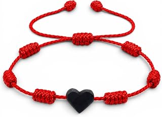 Liamlove Pulsera contra el mal de ojo para bebé con 7 nudos y azabache
