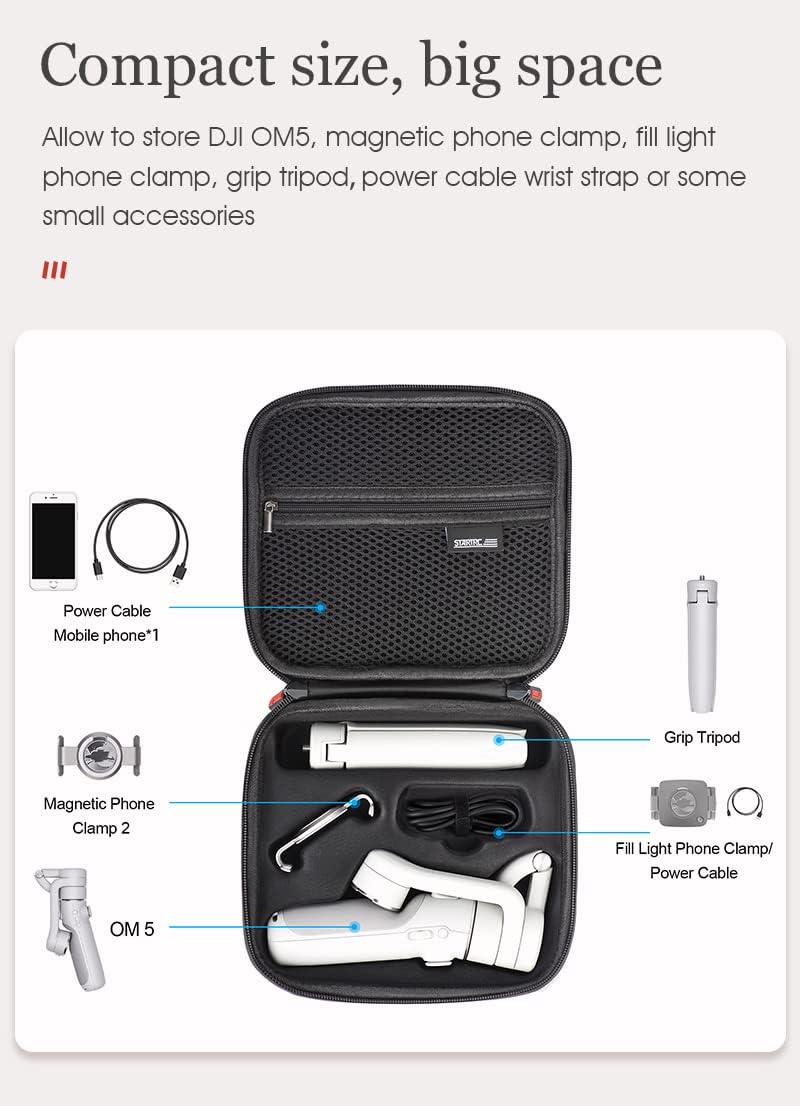 Portable Storage Bag For DJI OM 5 Drone,Travel Bag Handbag Compatible with DJI OM 5,Case Accessories,Hard Carrying Case for DJI OM 5(1110109,DJI OM 5)