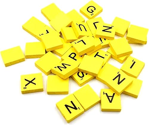 Miniatura 3 de Scrabble Tiles - Juego completo en letras amarillas, juego de mesa de Scrabble ideal para reemplazo de juegos, bodas, manualidades y álbumes de