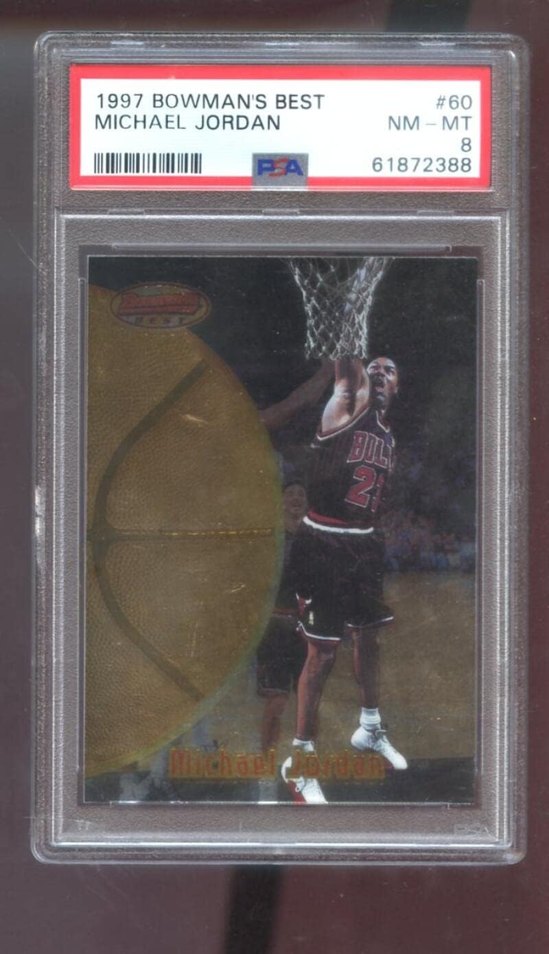 1997-98 Bowman's Best #60 Michael Jordan PSA 8 Graded Basketball Card NBA 97-98 1997-1998 Bowmans Chicago Bulls