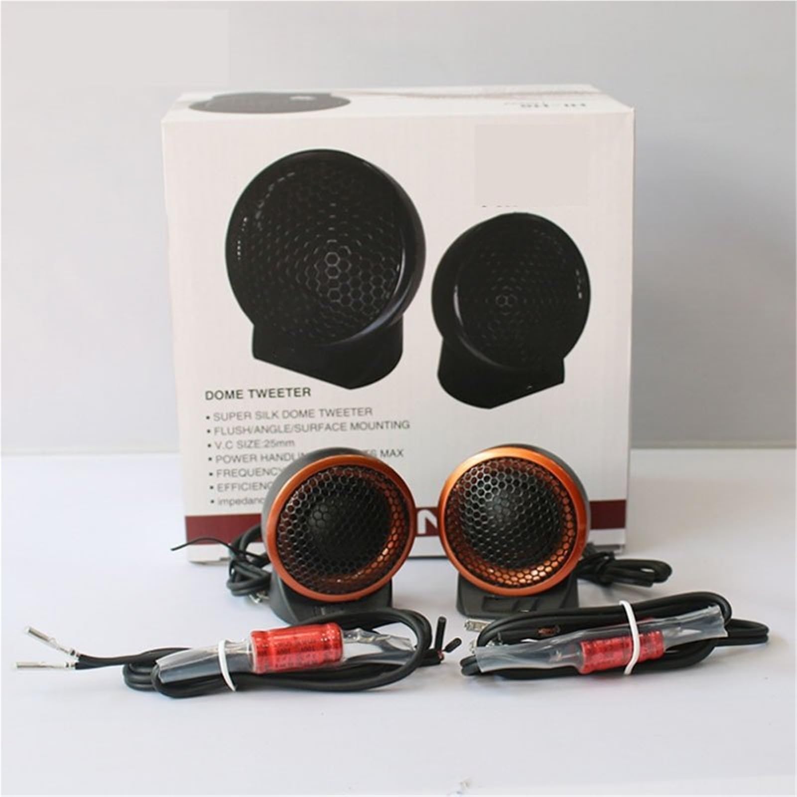 Audio para Coche Tweeters para Coche Altavoz de Coche de 2 Pulgadas con Tweeter de cúpula y Soporte de Base de Condensador, estéreo de música para vehículo, Modificado y Potente