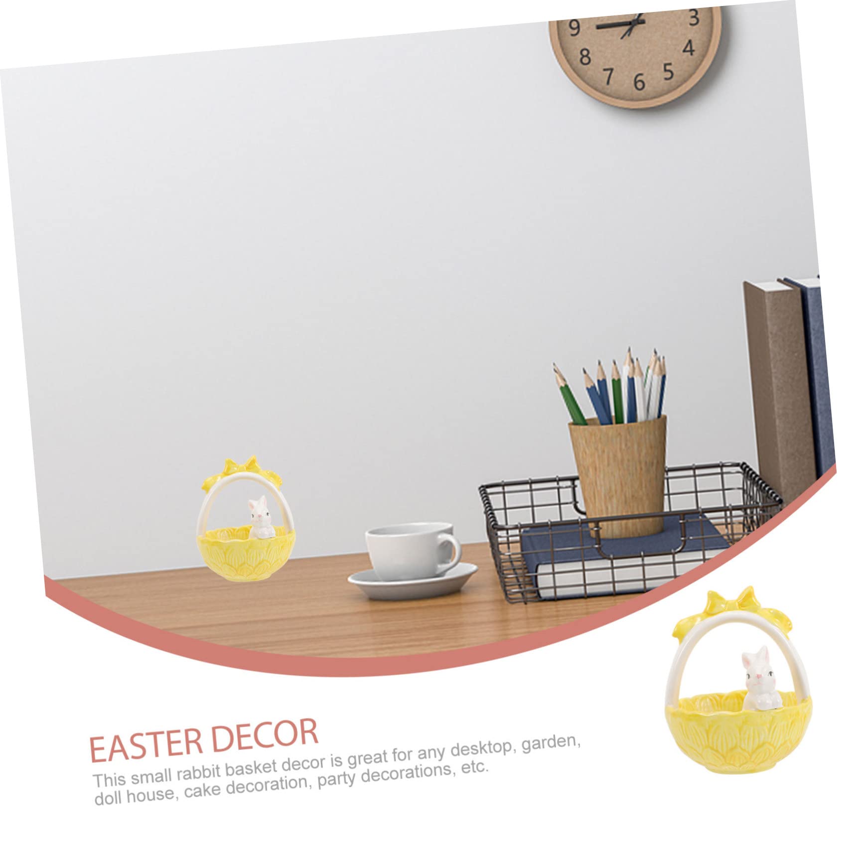 ULTECHNOVO Coniglietto in Ceramica Bomboniera Piccolo Decorazione Pasquale Ornamento da Tavolo 12,5x12,5x15 Cm per Feste di Pasqua e Ragazzo Ragazza e Decorazione per Casa