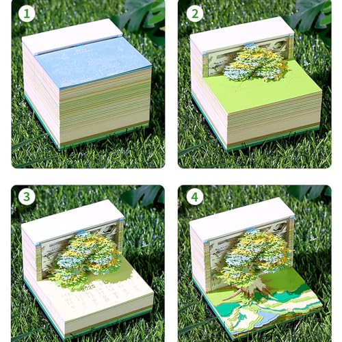 Calendrier 3D carnet sculpture en papier rivière et maison arbre - 4
