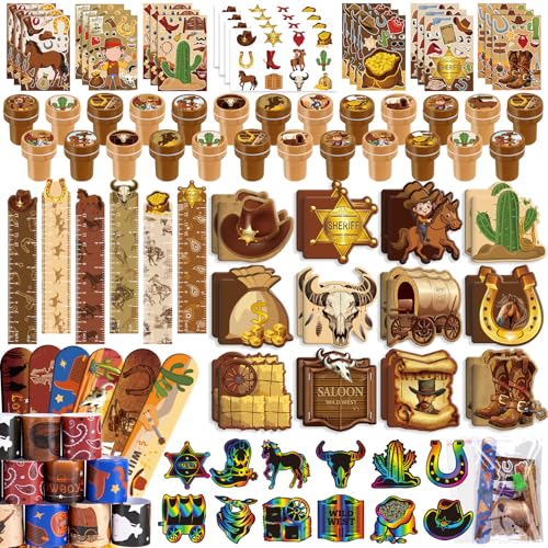 BenLouis 96Pcs Cowboy Party Favors Western Rodeo Horse Goodie Gags