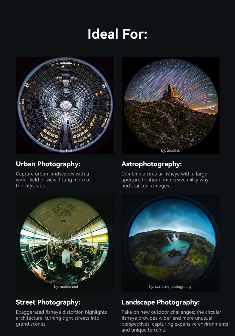 AstrHori Objectif fisheye circulaire ultra grand-angle 6 mm F2,8 pour plein format avec grande ouverture pour la photographie astro et paysage (RF)