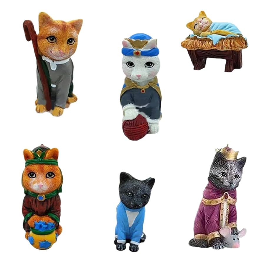 Amazon.co.jp: Cosiro 6個入り かわいい猫の置物 オーナメント