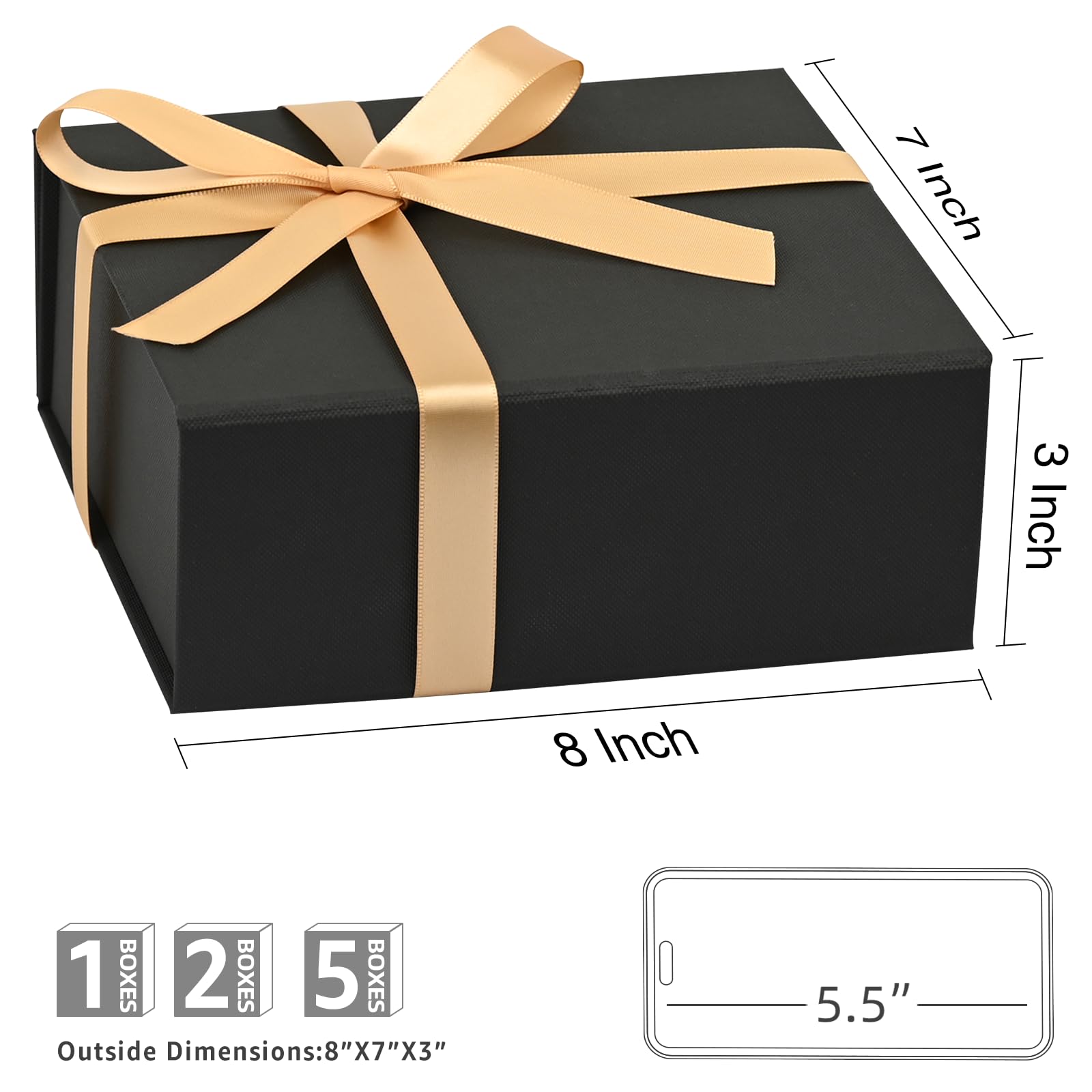 LIFELUM Set di 5 scatole regalo grandi, 20,3 x 17,8 x 7,6 cm, con coperchio magnetico, per regali con nastro, biglietti, carta triturata, regalo per mamma, compleanni, regali di Natale